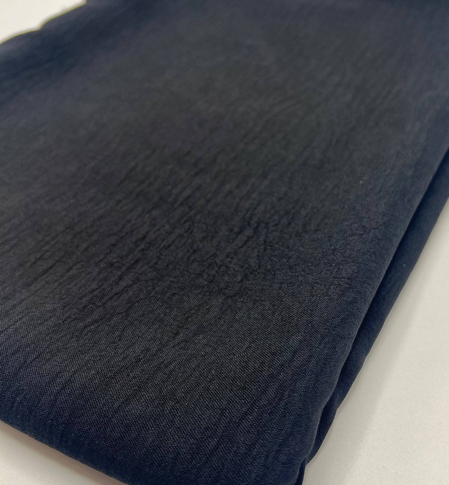 Plain Black Ocean Crepe Stretch Fabric Non Stretch