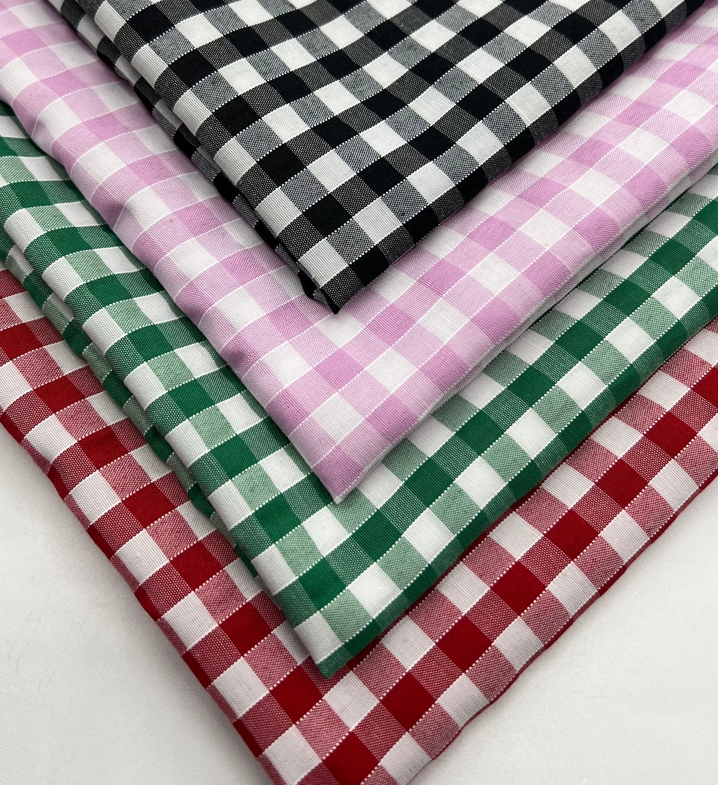 Black Gingham Printed Poly Cotton 90 GSM 80/20 44 Inch Non Stretch