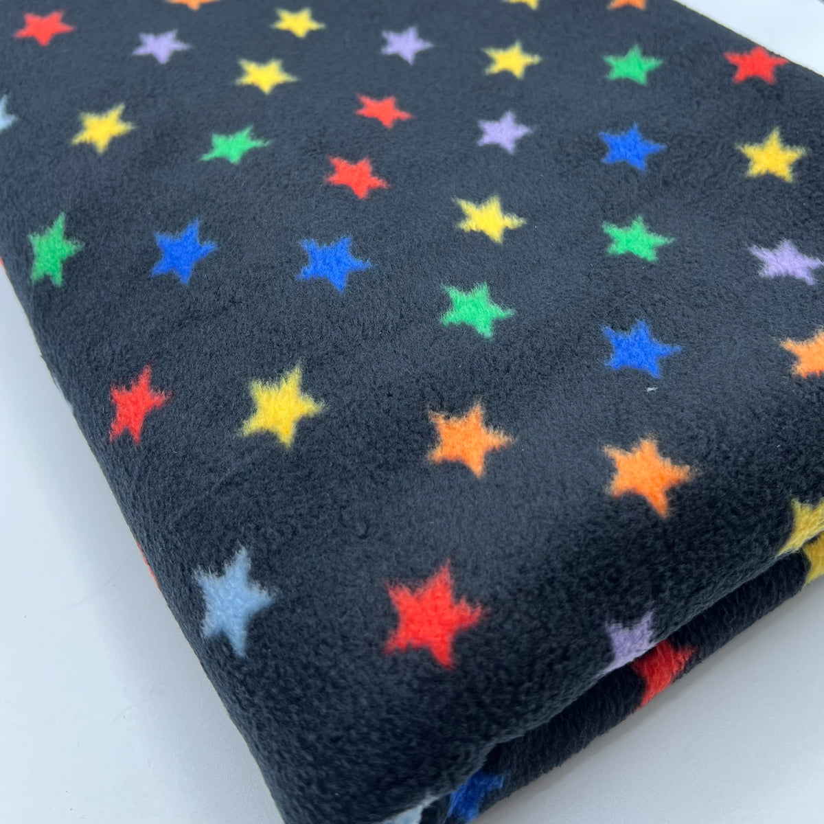 Rainbow Star Printed Anti-Pil Polar Fleece Fabric Blanket Loungewear