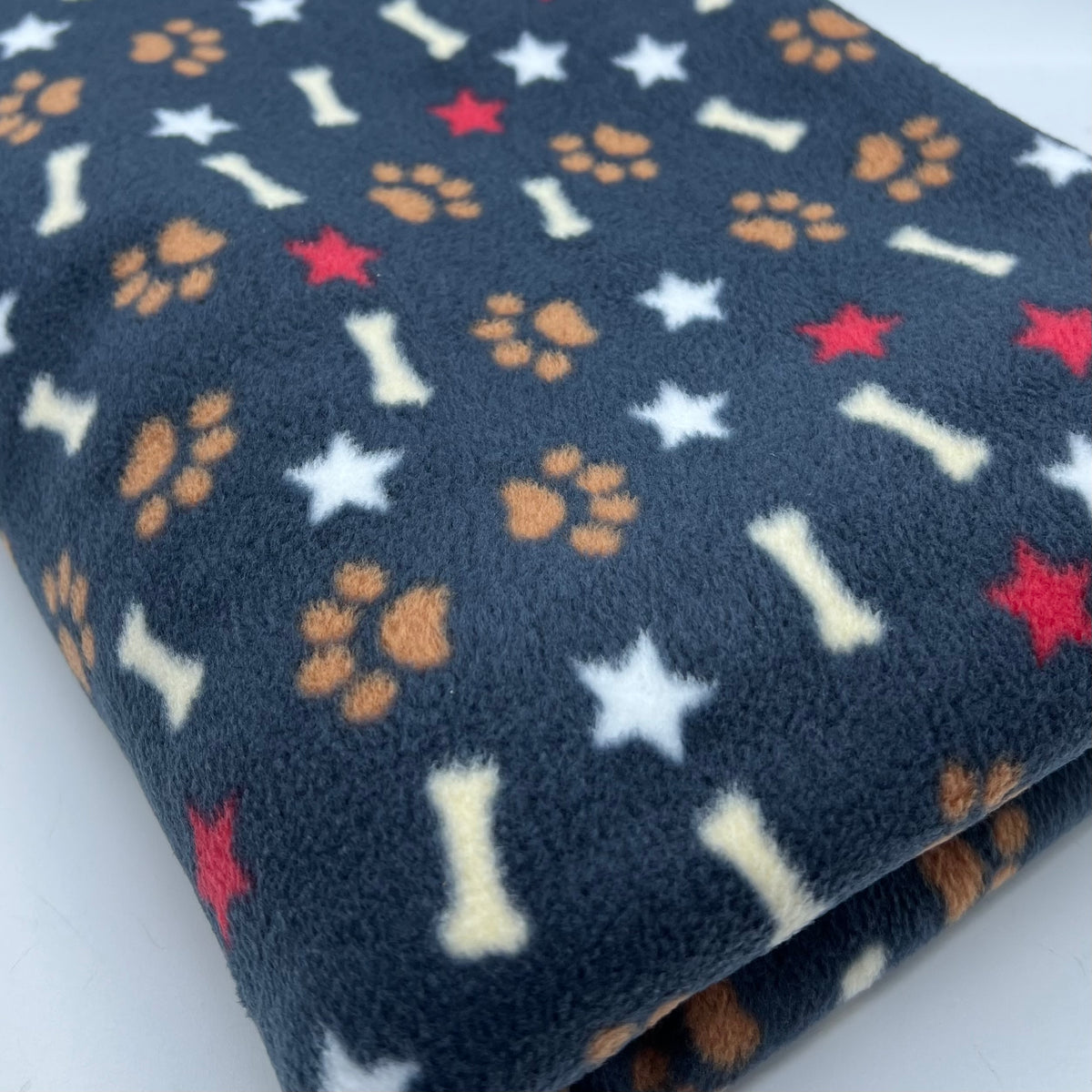 Paw Bone Printed Anti-Pil Polar Fleece Fabric Blanket Loungewear