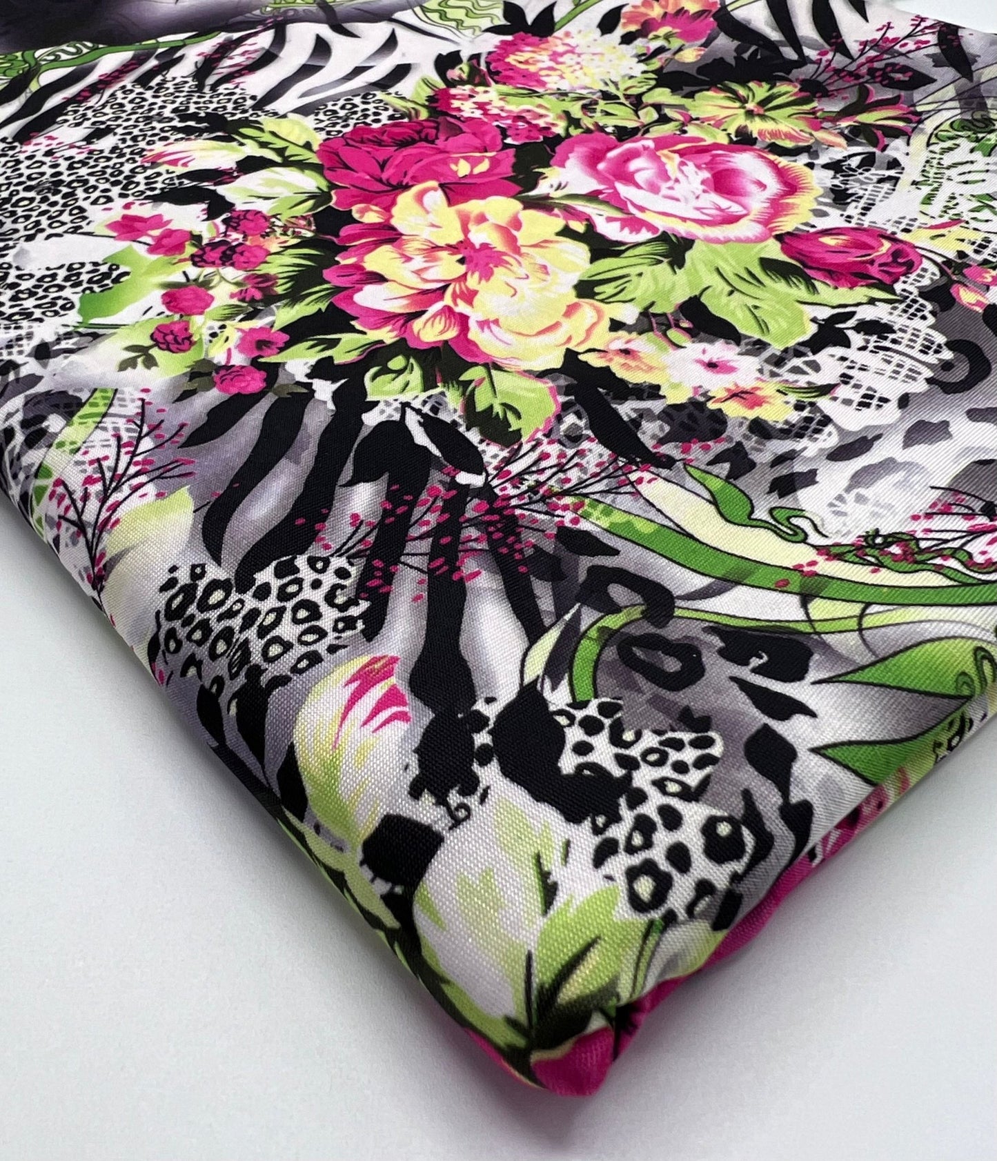 Animal Floral Mix Print Soft Touch 4 Way Stretch Fabric - T9 Fabrics