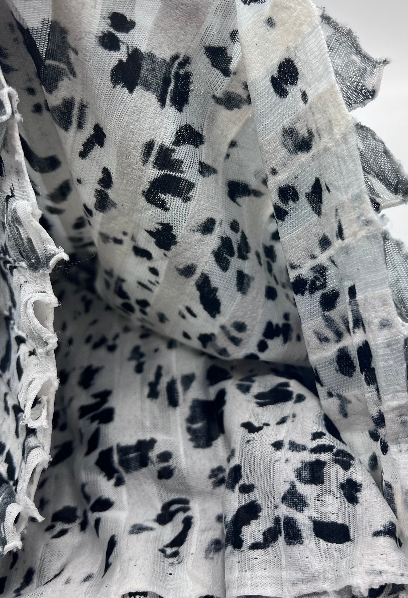 Animal Silver Grey Textured Ruffle Lightweight Fabric - T9 Fabrics