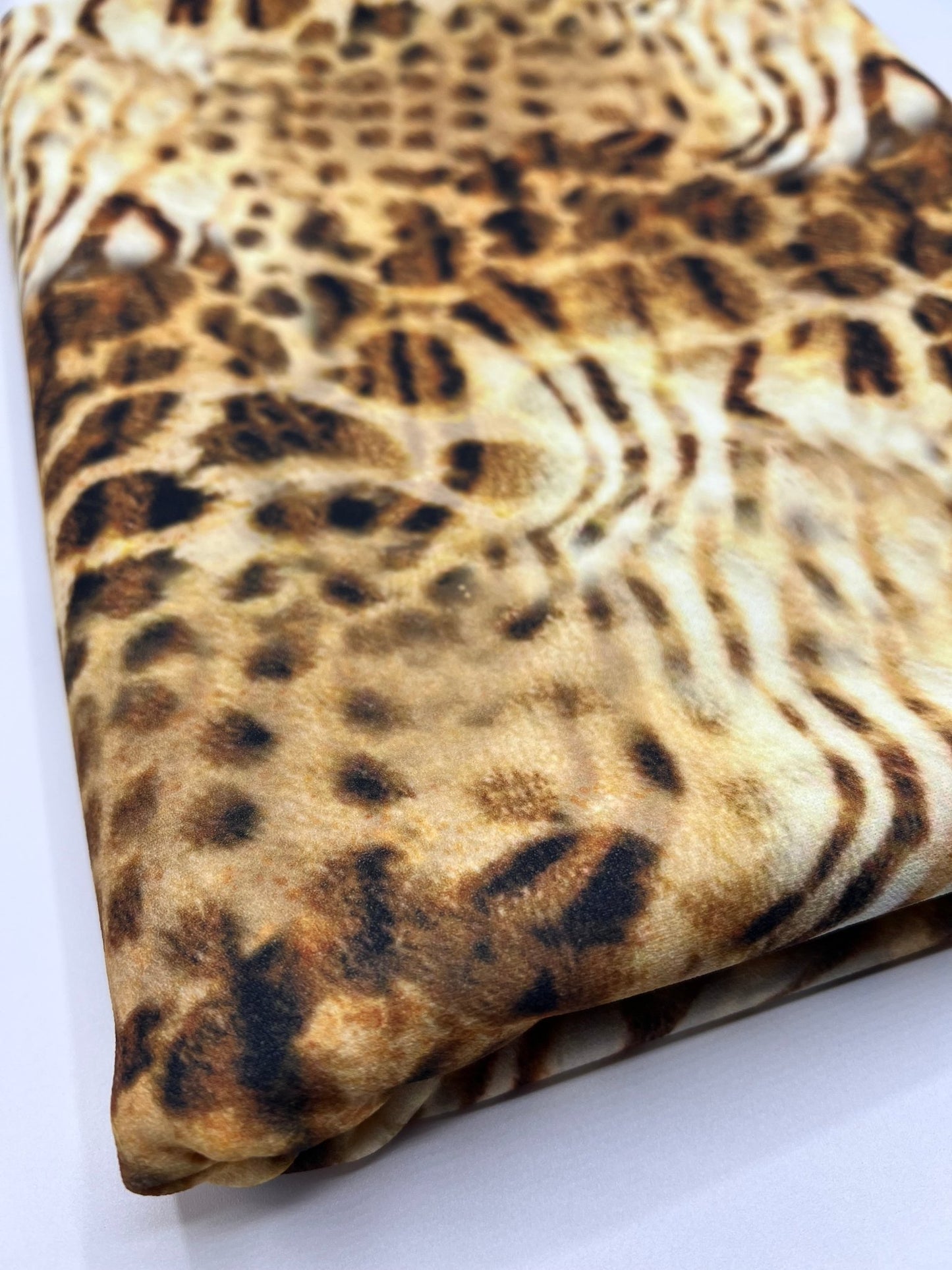 Animal Yellow Printed Scuba Crepe Jersey 4 Way Stretch Fabric - T9 Fabrics