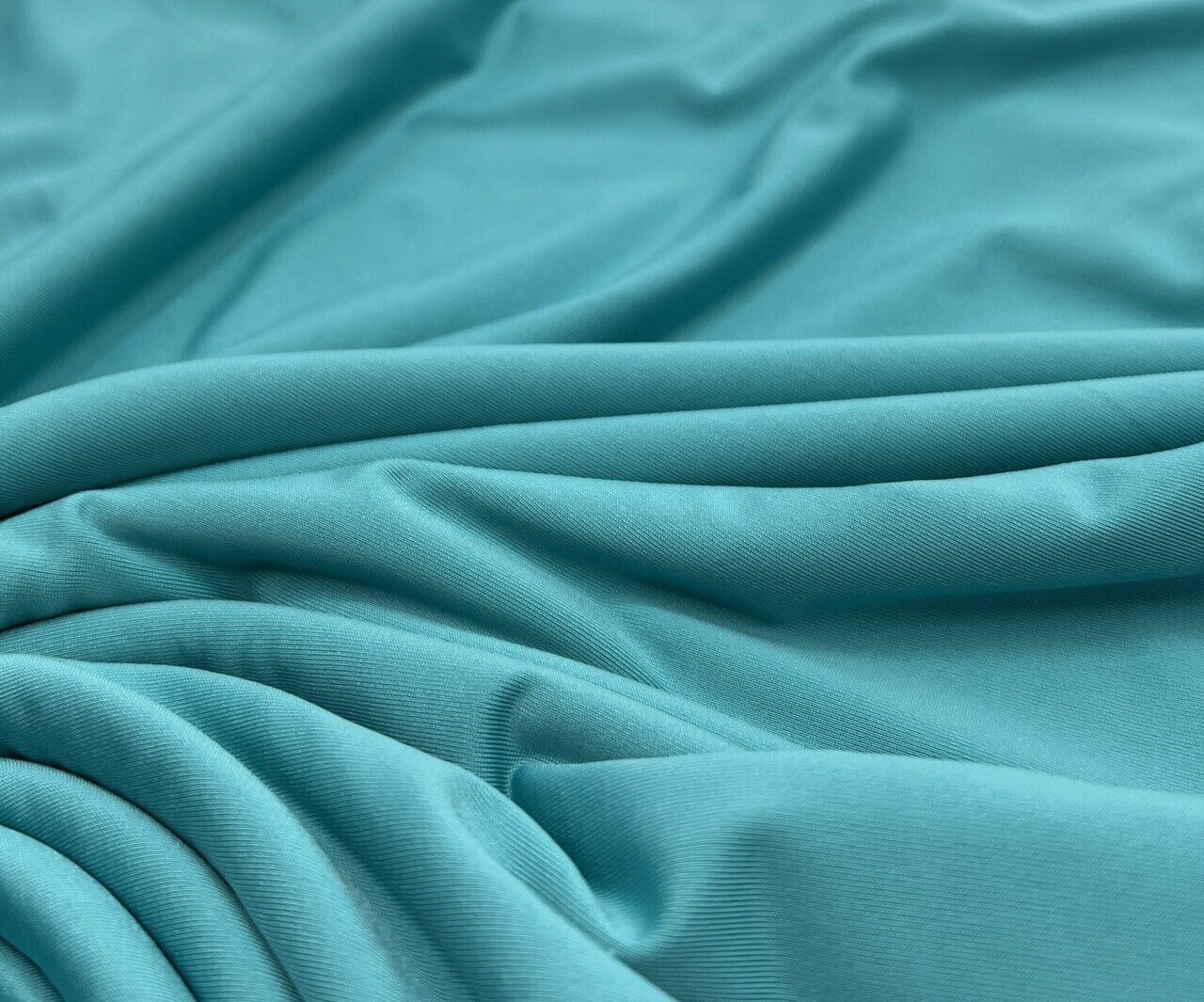 Aqua Blue Plain Soft Touch Stretch Fabric - T9 Fabrics