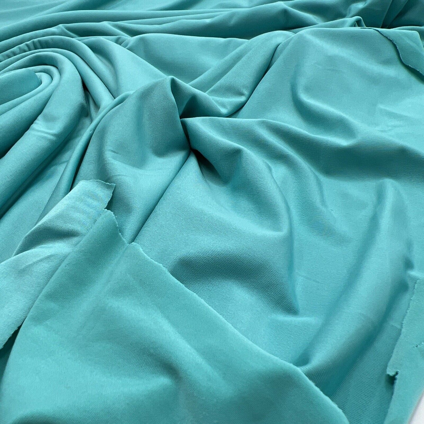 Aqua Blue Plain Soft Touch Stretch Fabric - T9 Fabrics