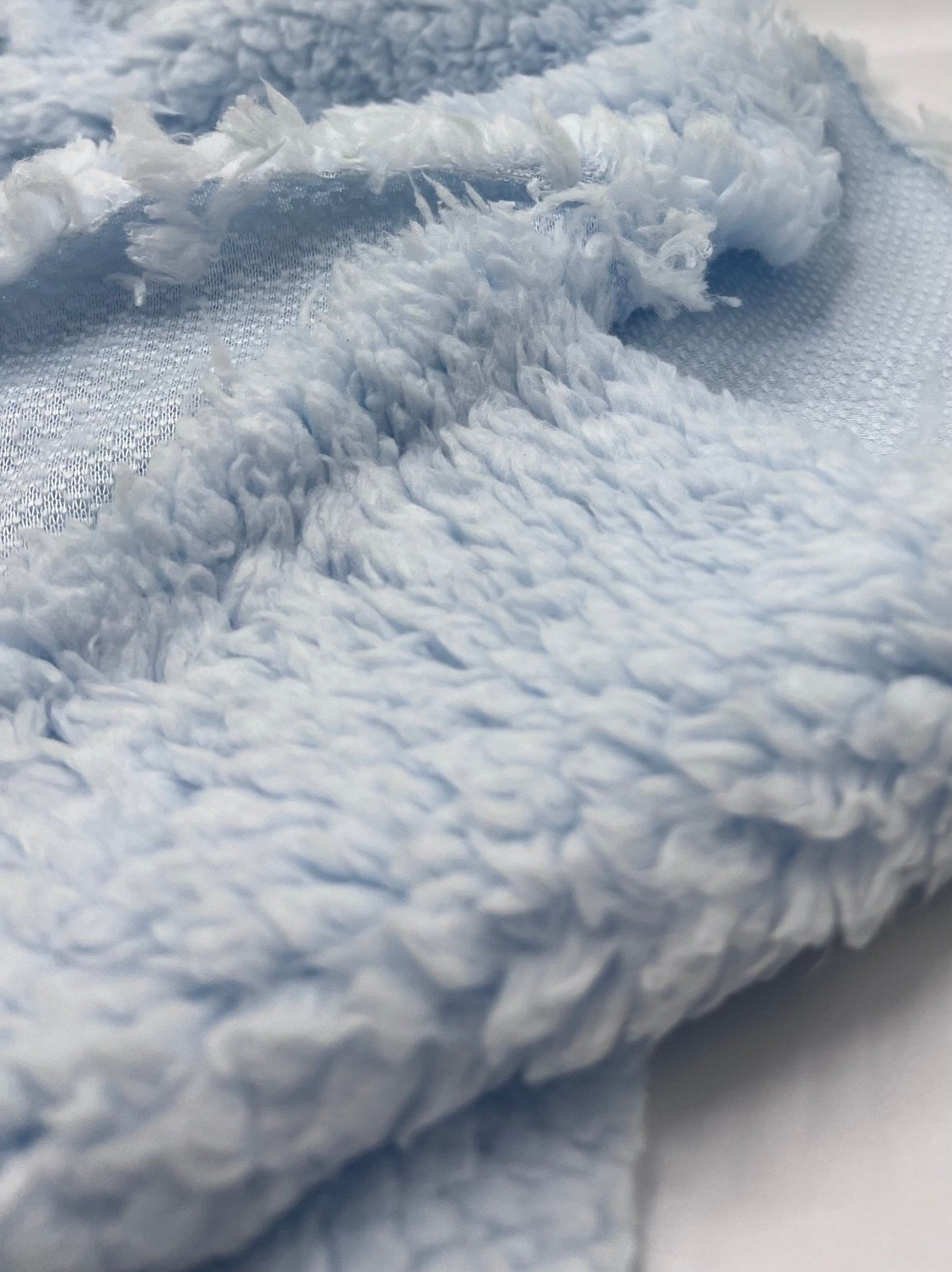 Baby Blue Sherpa Fleece Fluffy Borg Faux Fur Fabric - T9 Fabrics