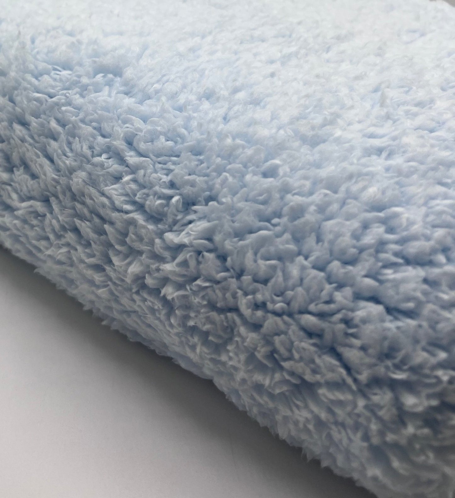 Baby Blue Sherpa Fleece Fluffy Borg Faux Fur Fabric - T9 Fabrics