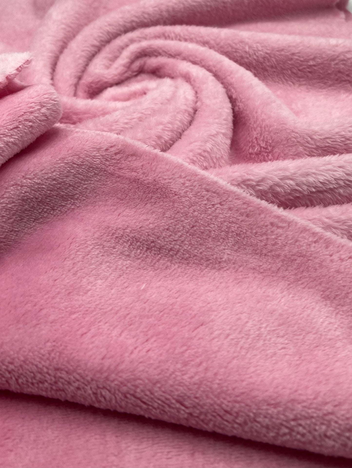 Baby Pink Super Soft Plain Cuddle Fleece Fabric Blanket Loungewear - T9 Fabrics