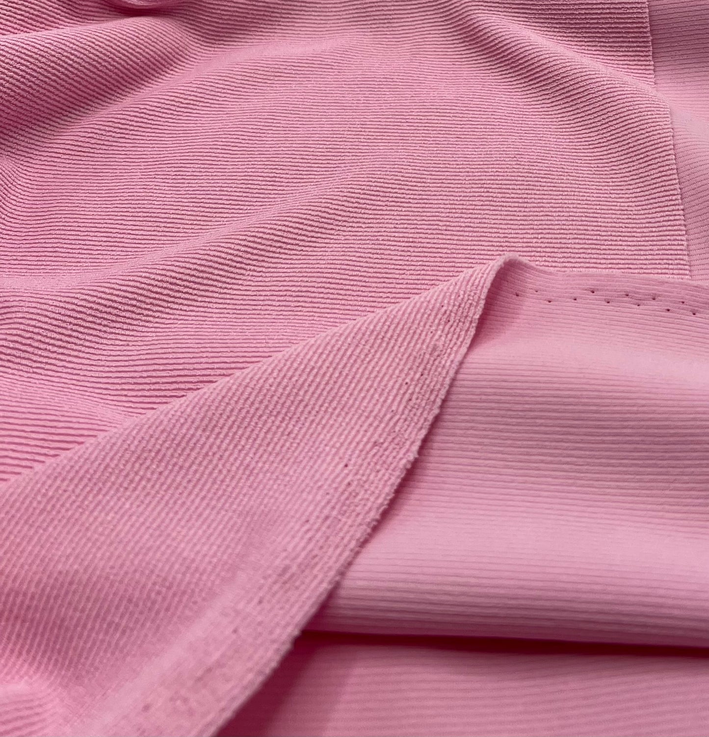 Baby Pink Thick Fine Rib Stretch Fabric - T9 Fabrics