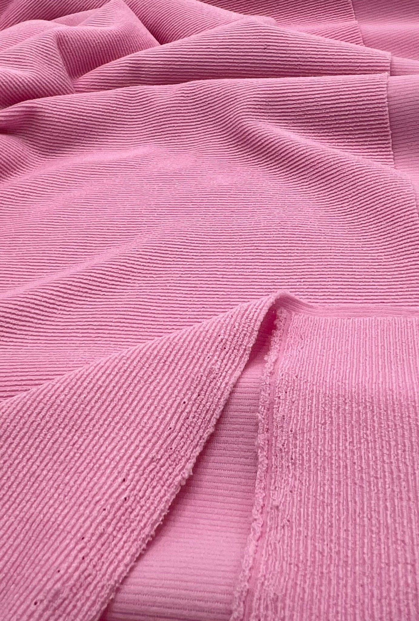 Baby Pink Thick Fine Rib Stretch Fabric - T9 Fabrics