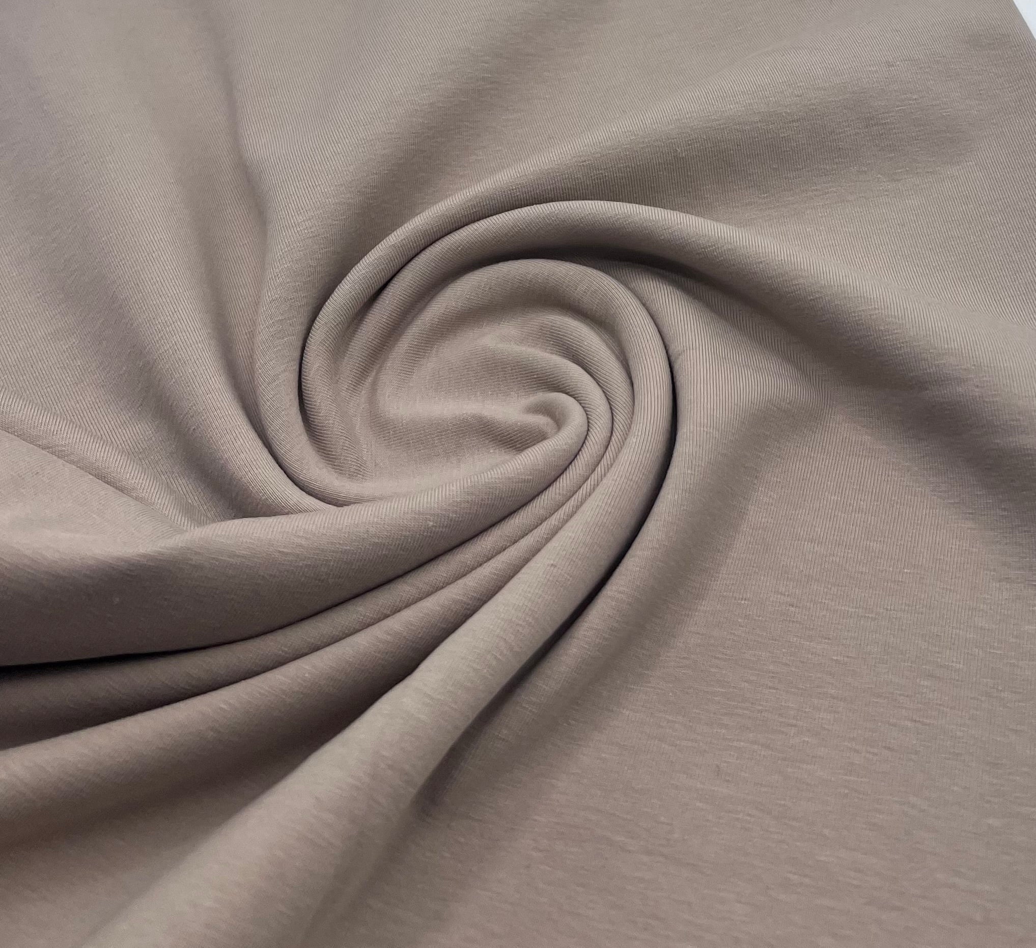 Beige Cotton Stretch Jersey 240 GSM 92/8 Lycra 4 Way Stretch - T9 Fabrics