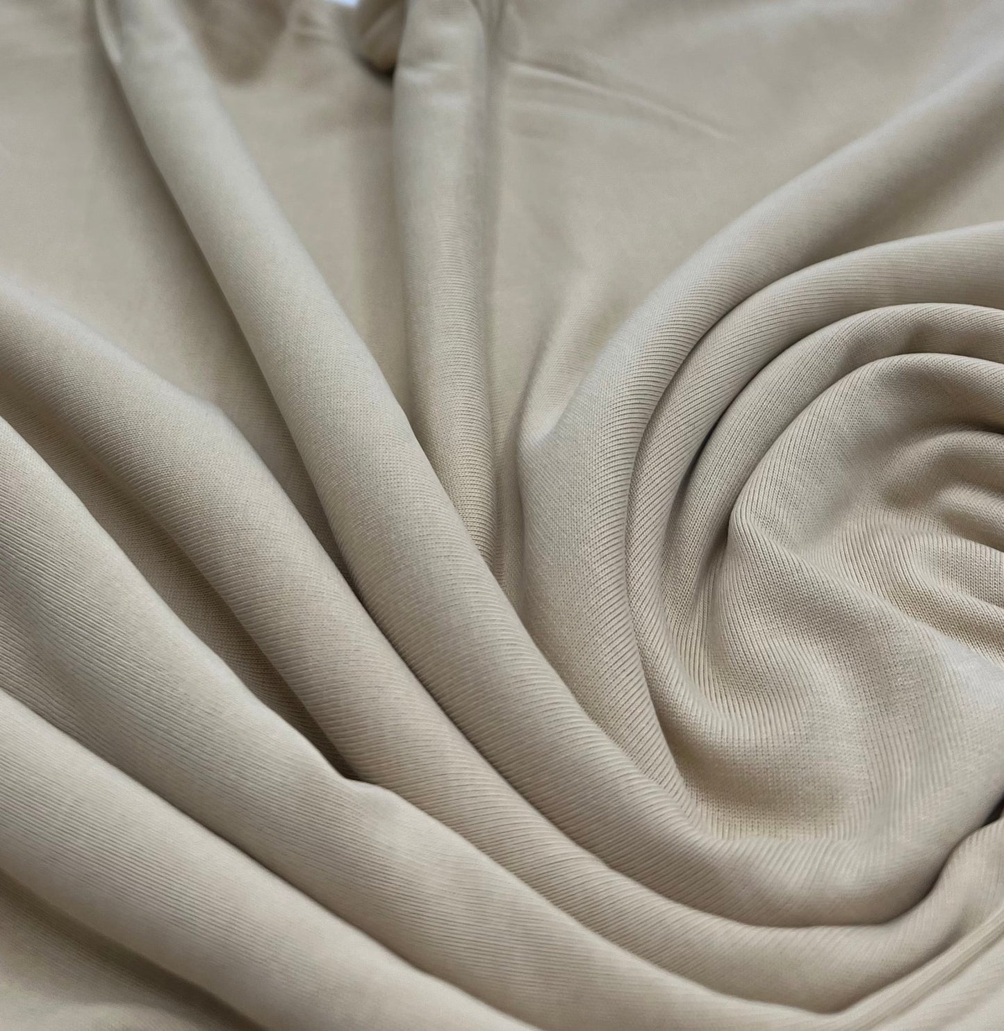 Beige Cotton Touch 220GSM 4 Way Stretch Fabric - T9 Fabrics