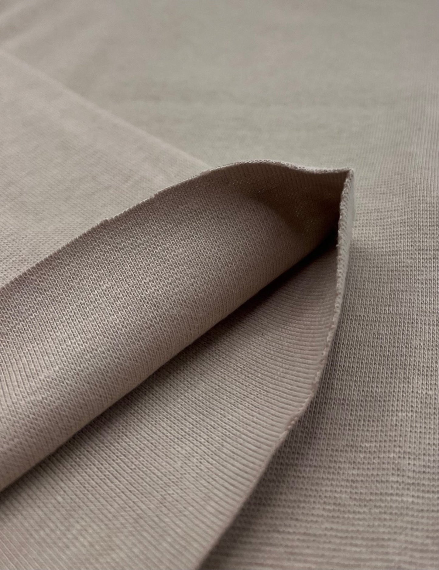 Beige Jersey Cuffing Ribbing Fabric 270 GSM Cotton Knit 70cm Wide - T9 Fabrics
