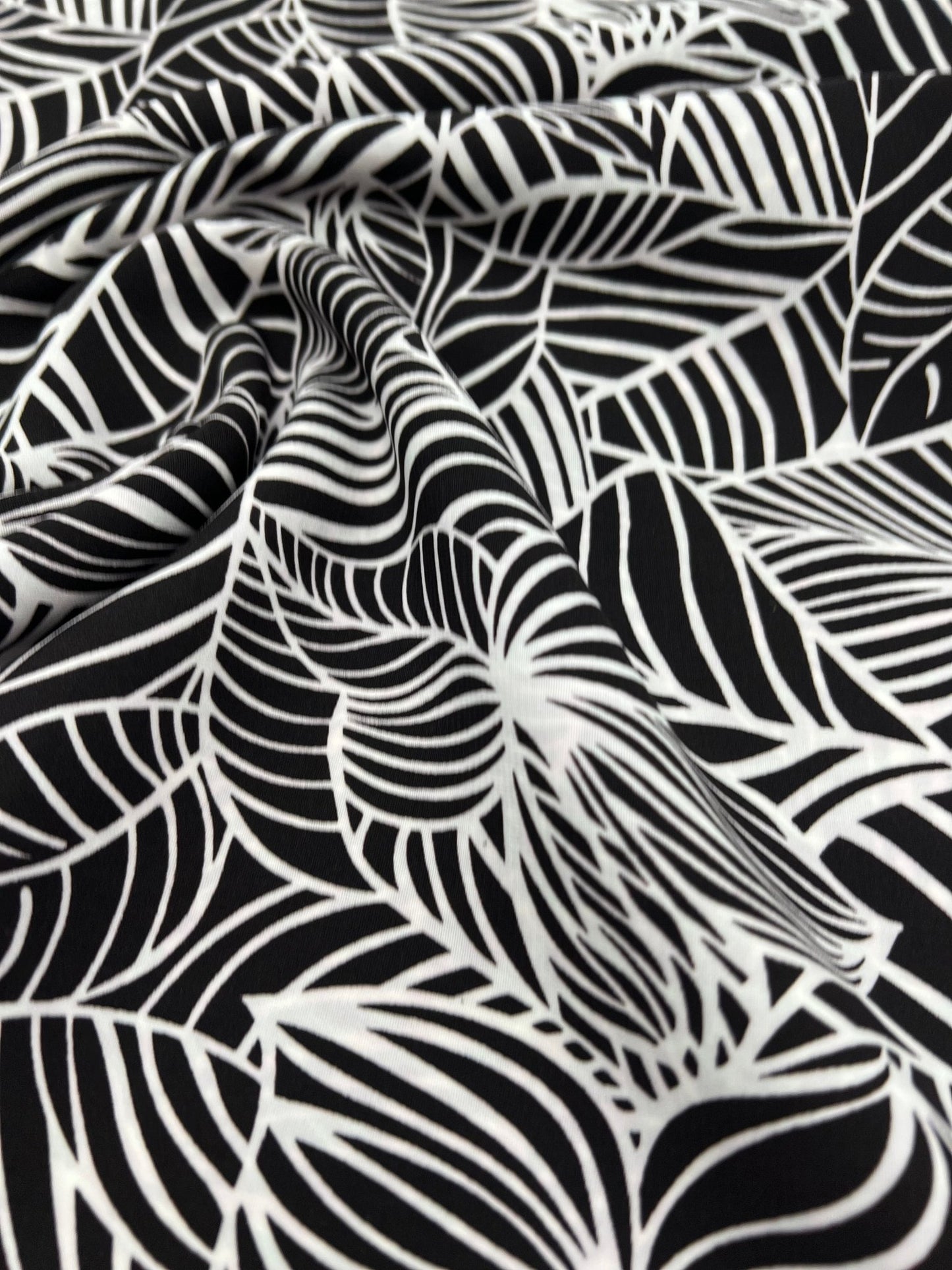 Black Abstract Printed Chiffon Dress Fabric - T9 Fabrics