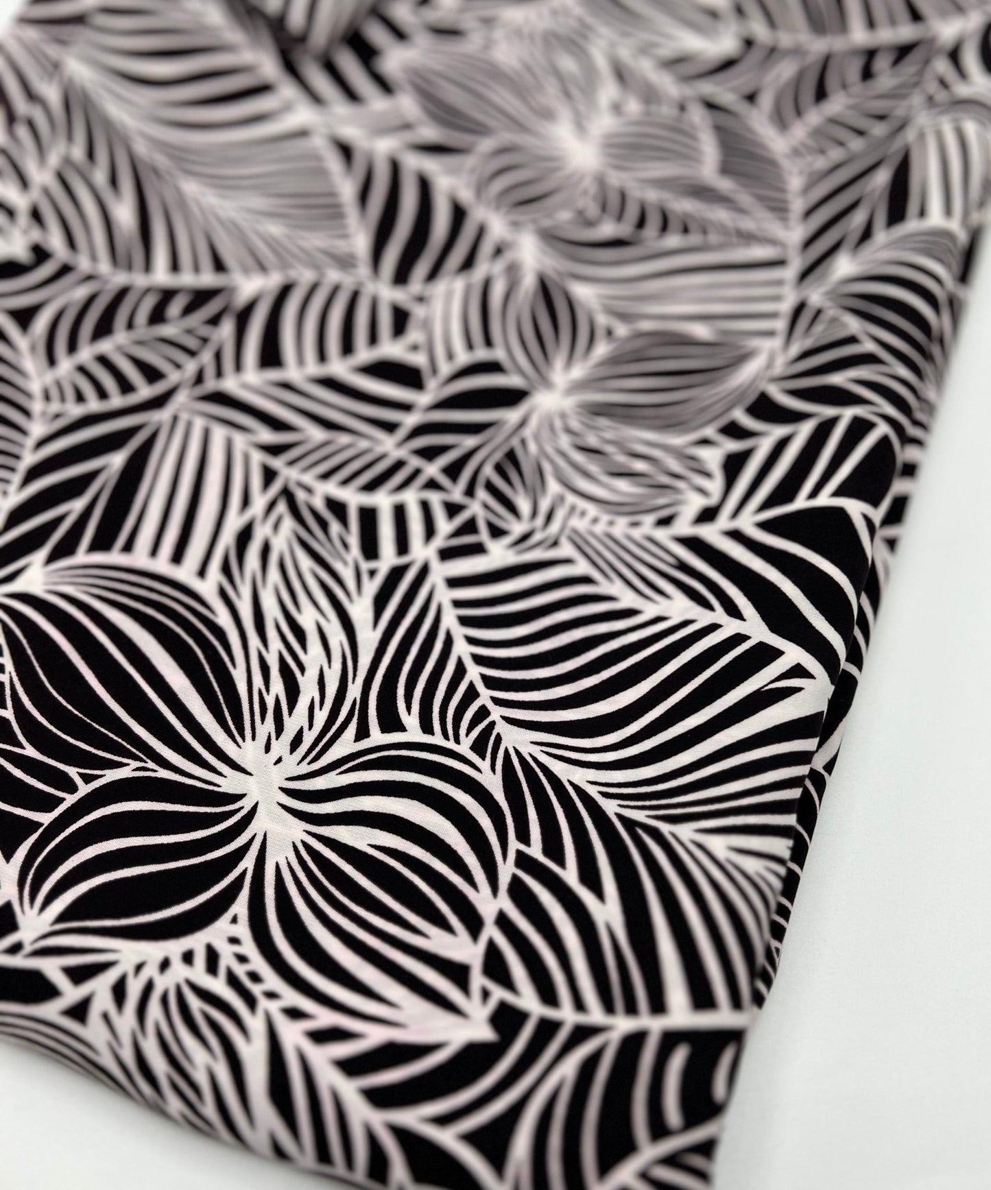 Black Abstract Printed Chiffon Dress Fabric - T9 Fabrics