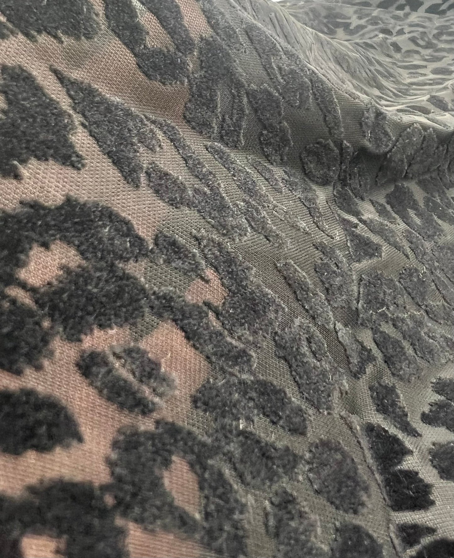 Black Animal Embossed Mesh Fabric 2 Way Stretch - T9 Fabrics