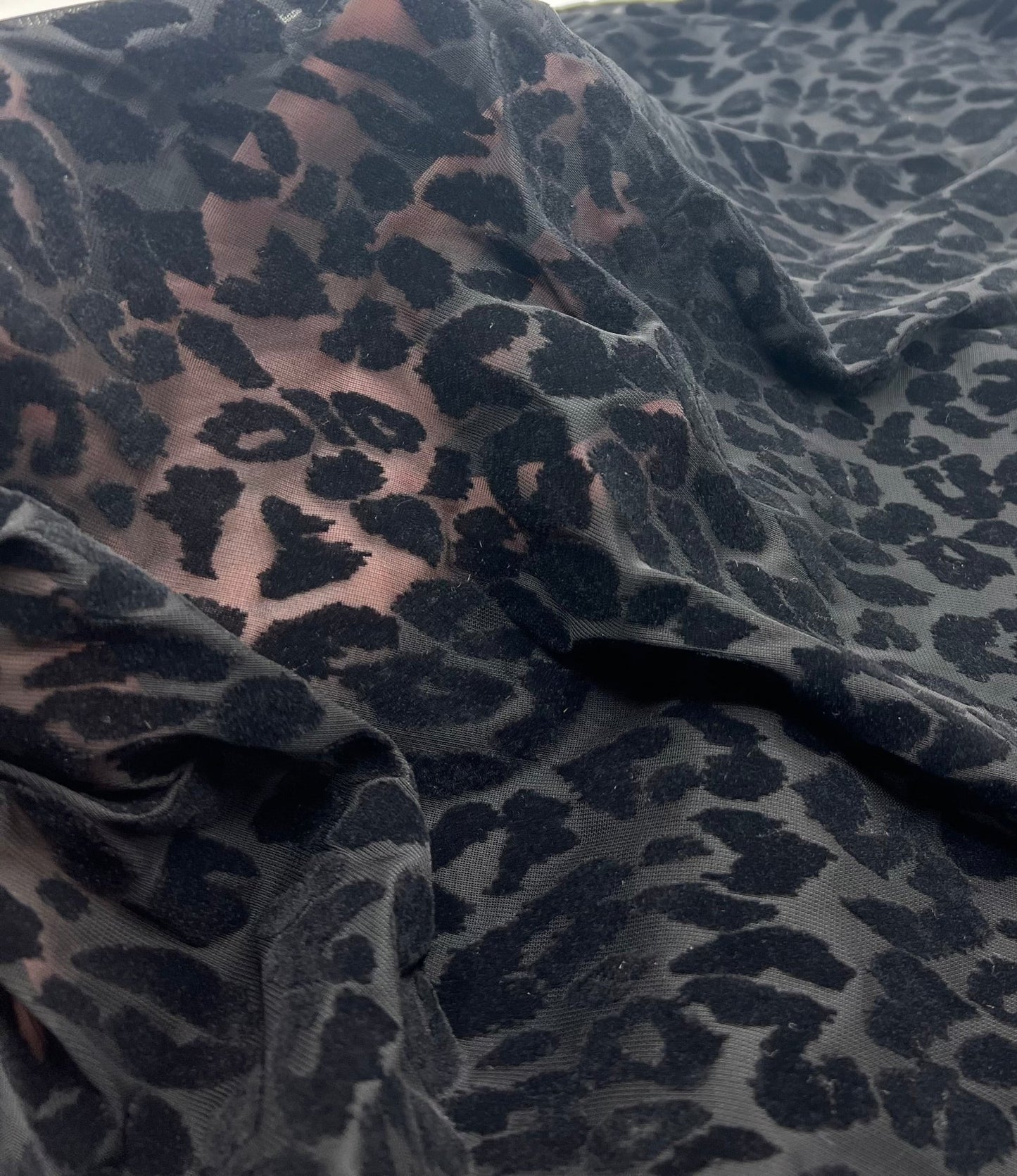 Black Animal Embossed Mesh Fabric 2 Way Stretch - T9 Fabrics