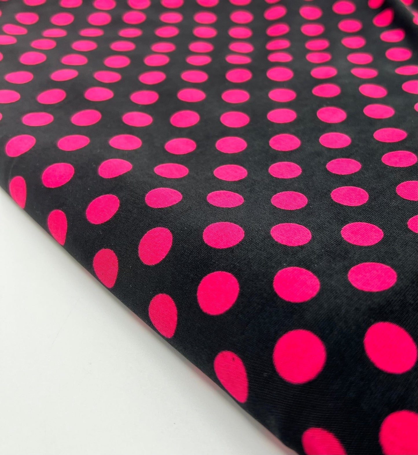 Black Burgundy Polka Spot Print Soft Touch 4 Way Stretch Fabric - T9 Fabrics