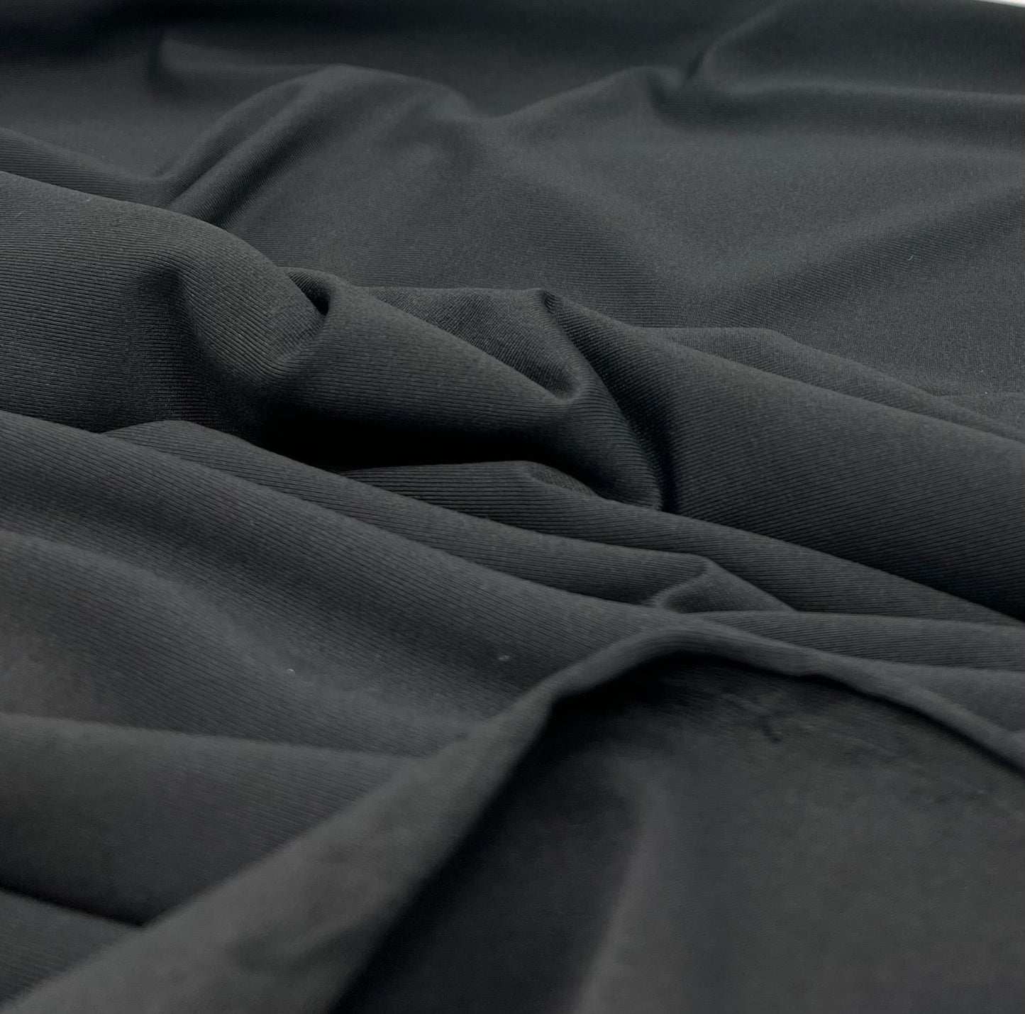 Black Cotton Touch 220GSM 4 Way Stretch Fabric - T9 Fabrics