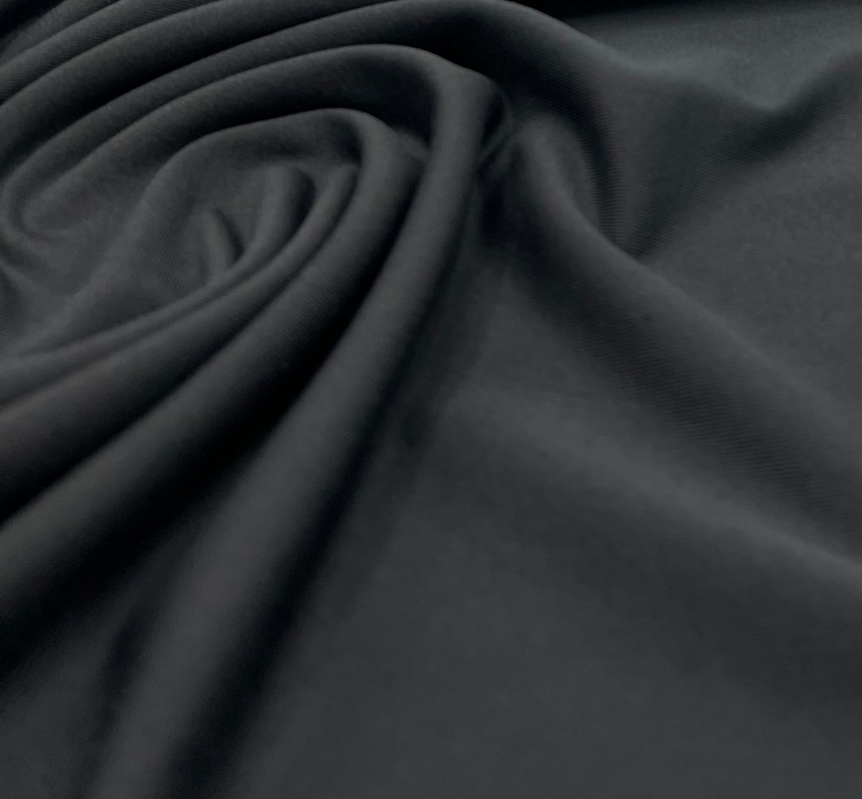 Black Cotton Touch 220GSM 4 Way Stretch Fabric - T9 Fabrics