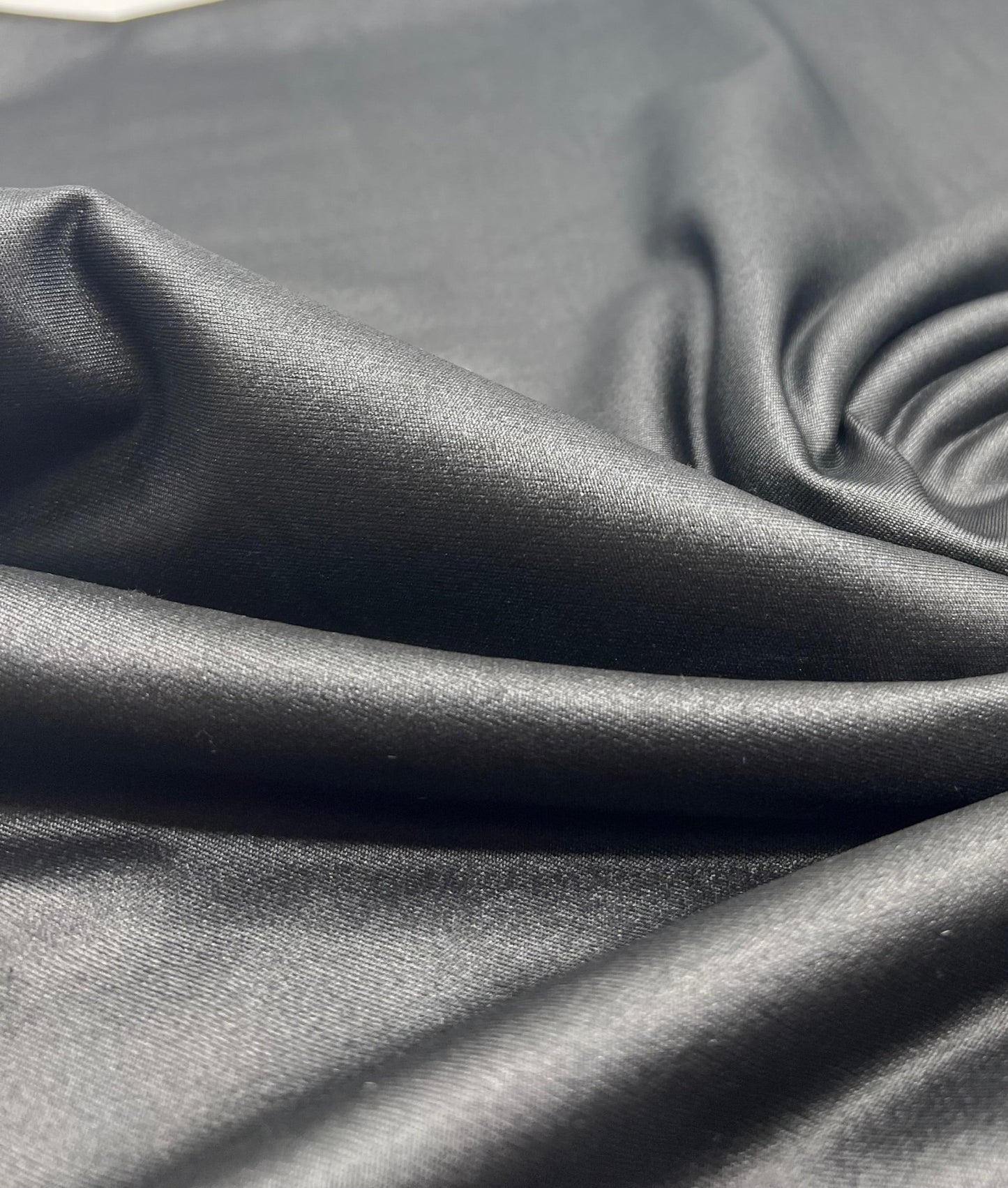 Black Cupro Wet look Leather 2 Way Stretch Dress Craft Fabric - T9 Fabrics