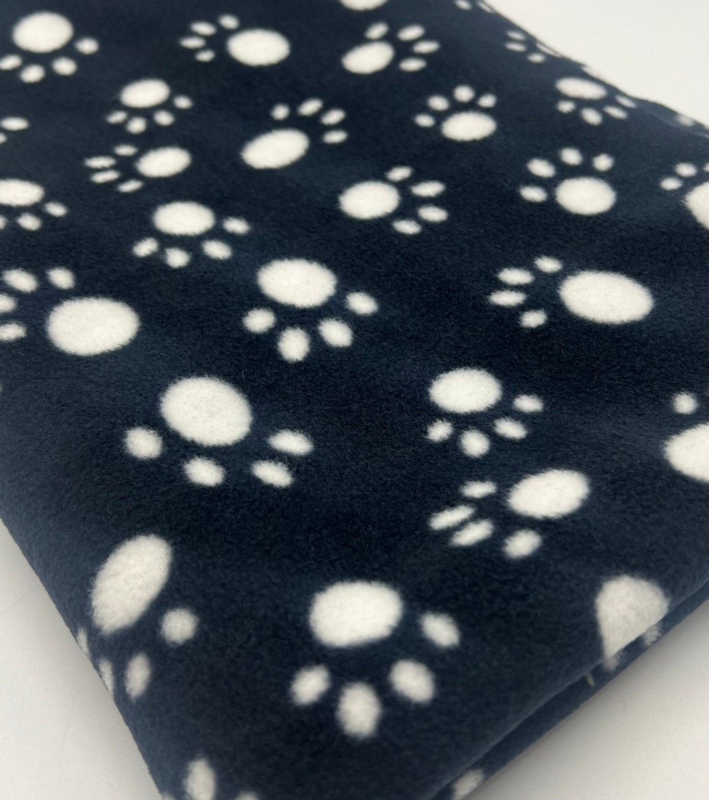 Black Paws Printed Anti - Pil Polar Fleece Fabric Blanket Loungewear - T9 Fabrics
