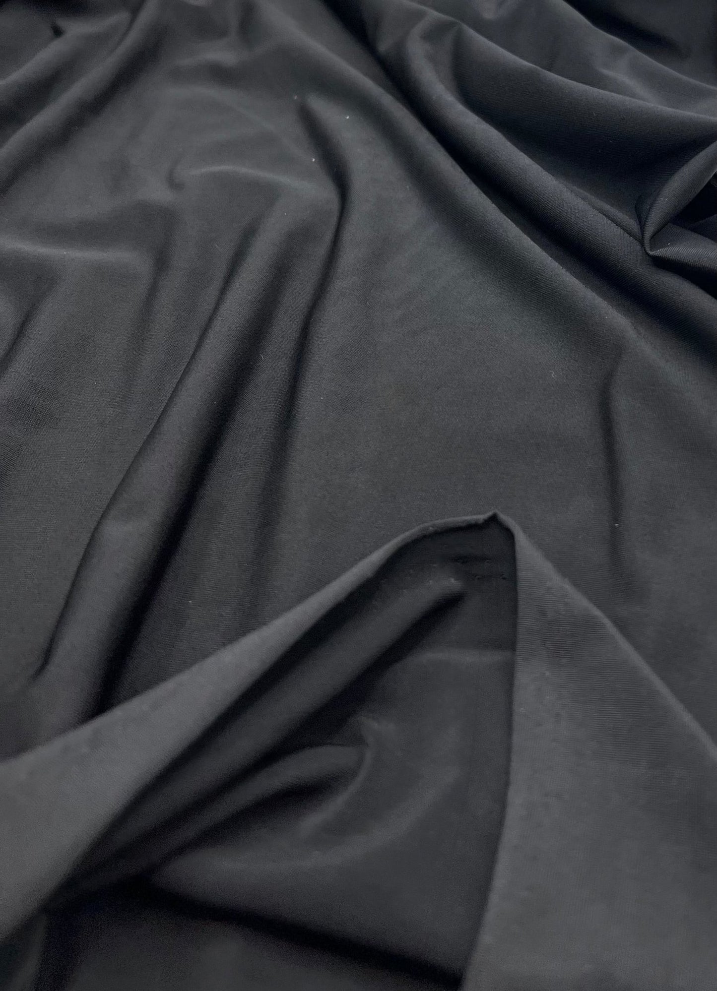 Black Plain Soft Touch Stretch Fabric - T9 Fabrics