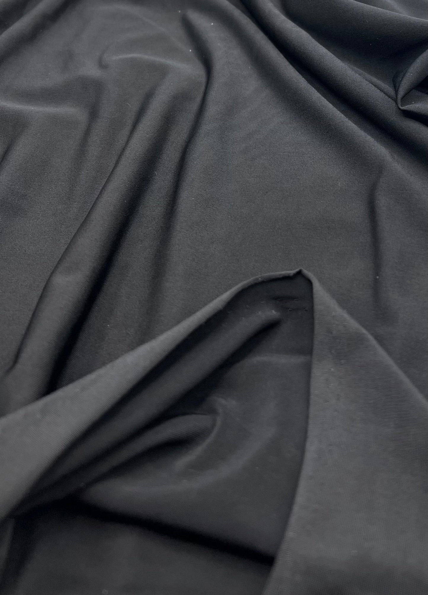 Black Plain Soft Touch Stretch Fabric - T9 Fabrics