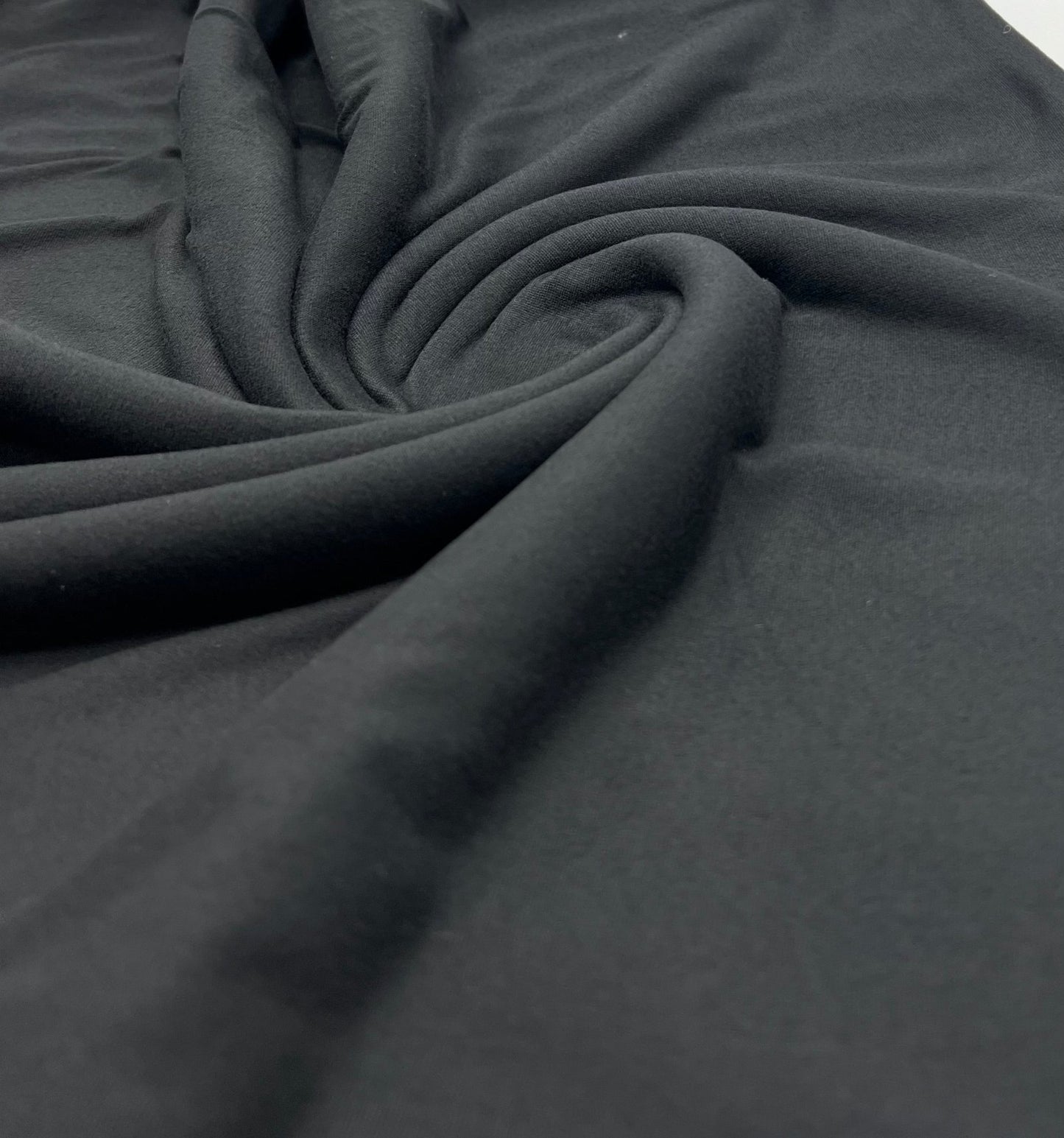 Black Plain Super Soft Bogota 4 Way Stretch Fabric - T9 Fabrics