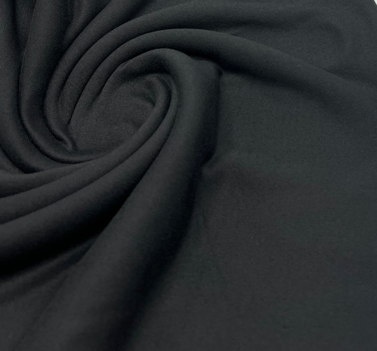 Black Plain Super Soft Bogota 4 Way Stretch Fabric - T9 Fabrics