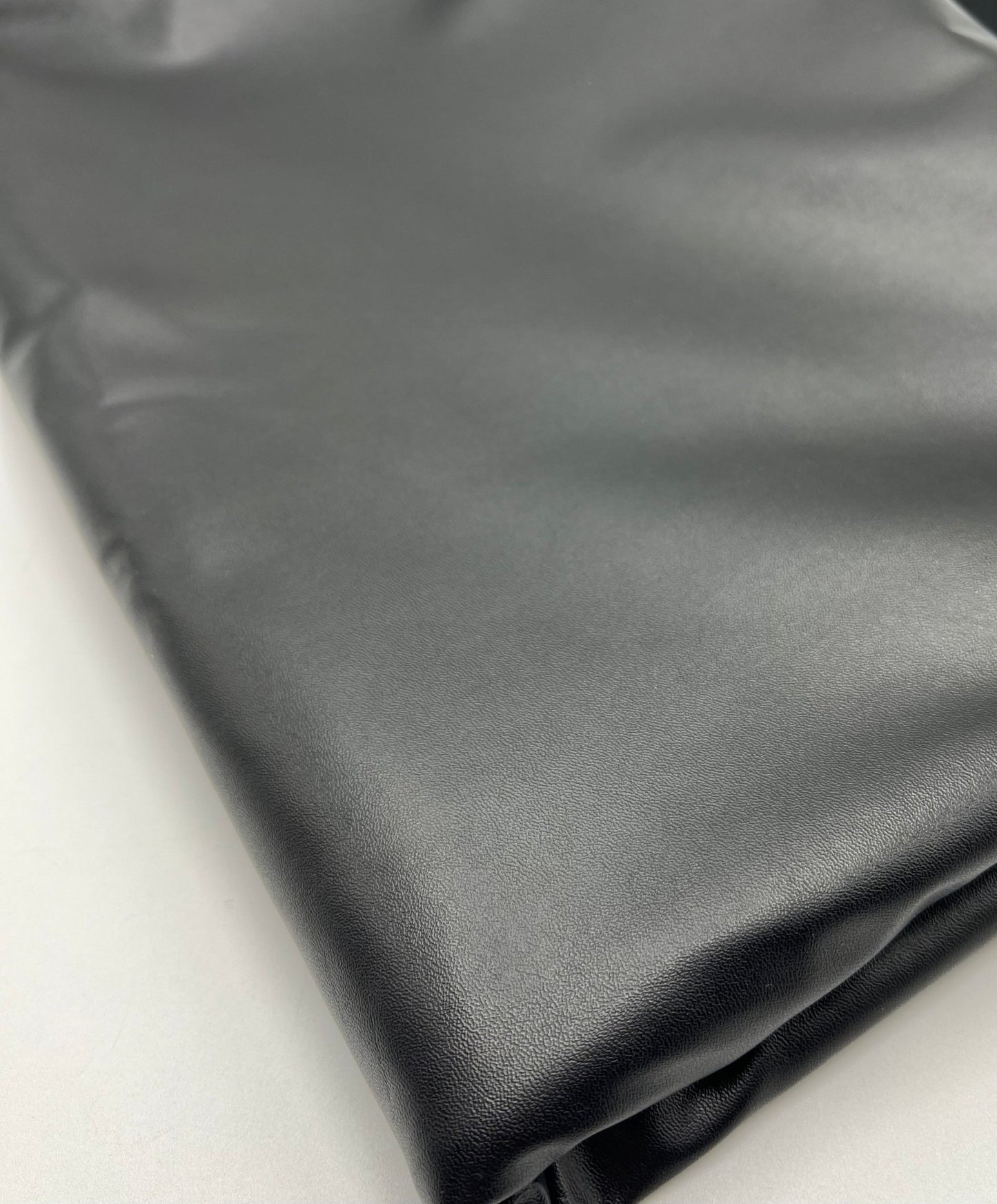 Black PU Wet look Leather 2 Way Stretch Dress Craft Fabric - T9 Fabrics