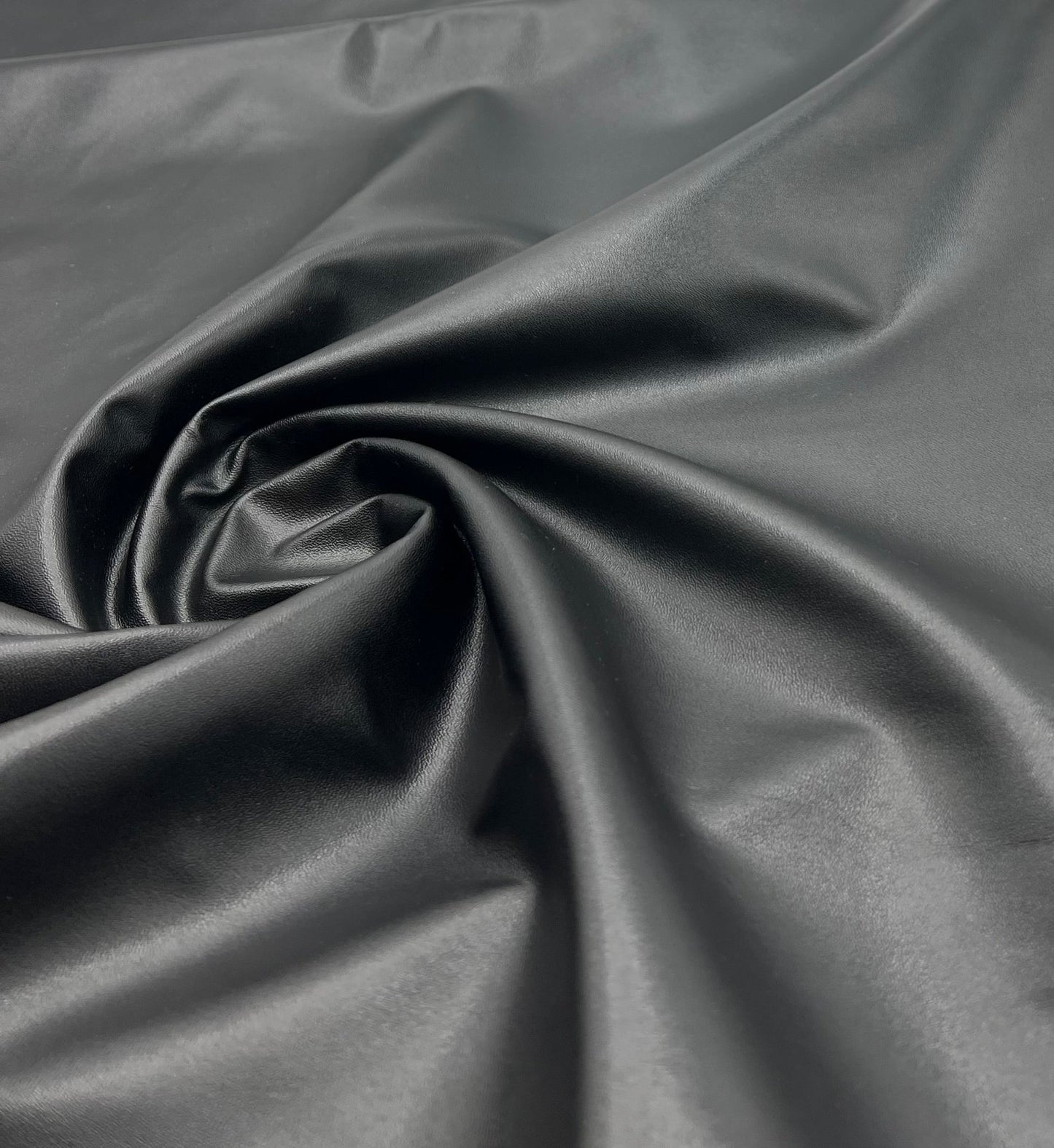 Black PU Wet look Leather 2 Way Stretch Dress Craft Fabric - T9 Fabrics