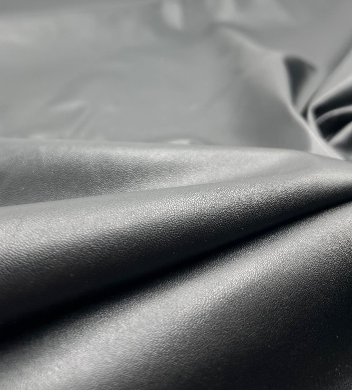 Black PU Wet look Leather 2 Way Stretch Dress Craft Fabric - T9 Fabrics