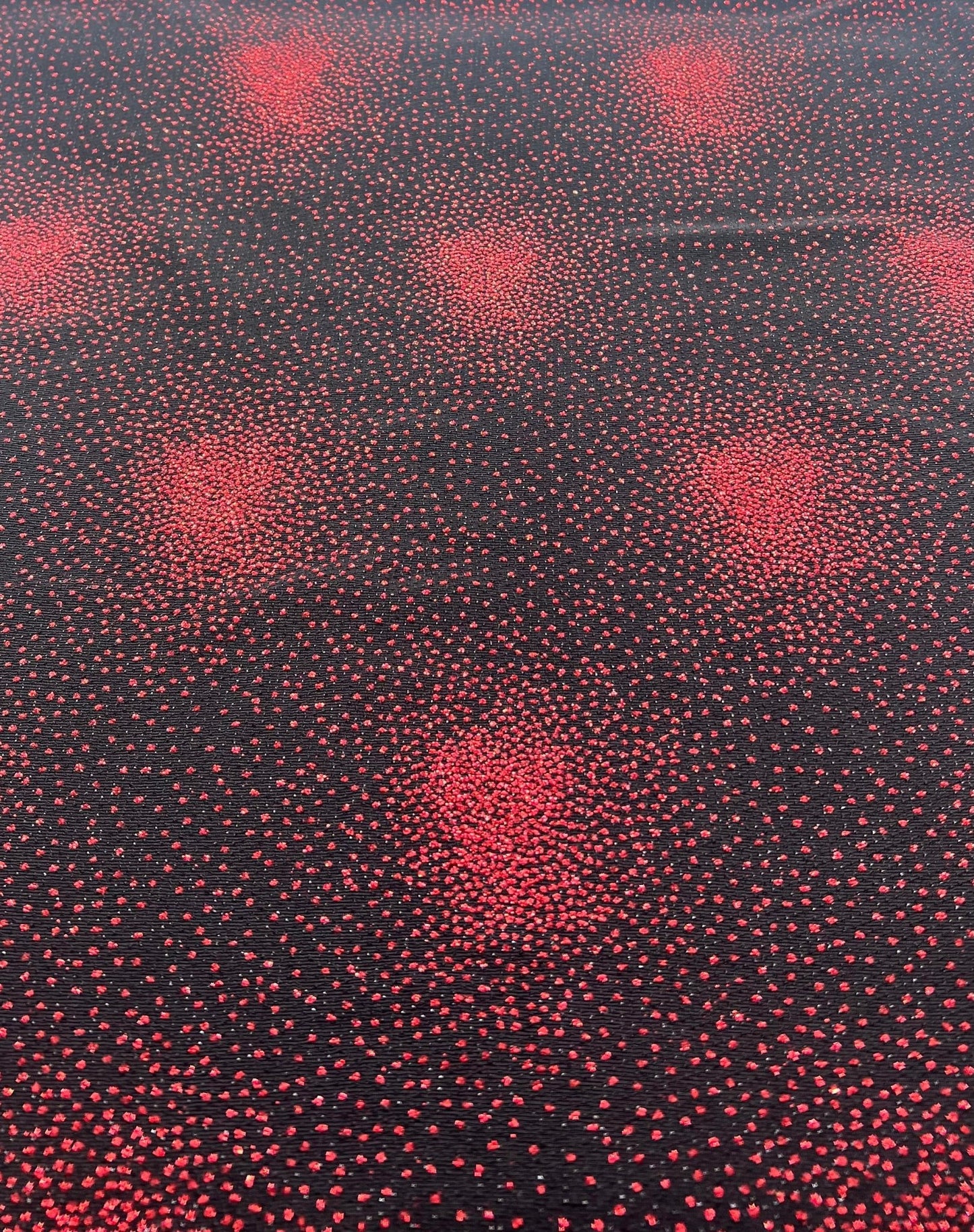 Black Red Glitter Detail Lurex Sparkle Metallic Stretch Knit Fabric - T9 Fabrics