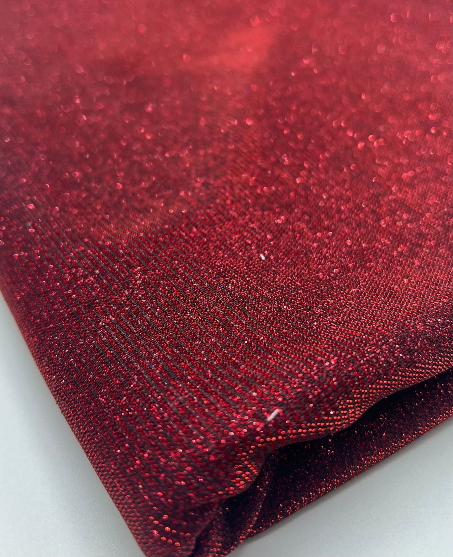 Black Red Glitter Detail Sparkle Metallic Stretch Knit Fabric - T9 Fabrics