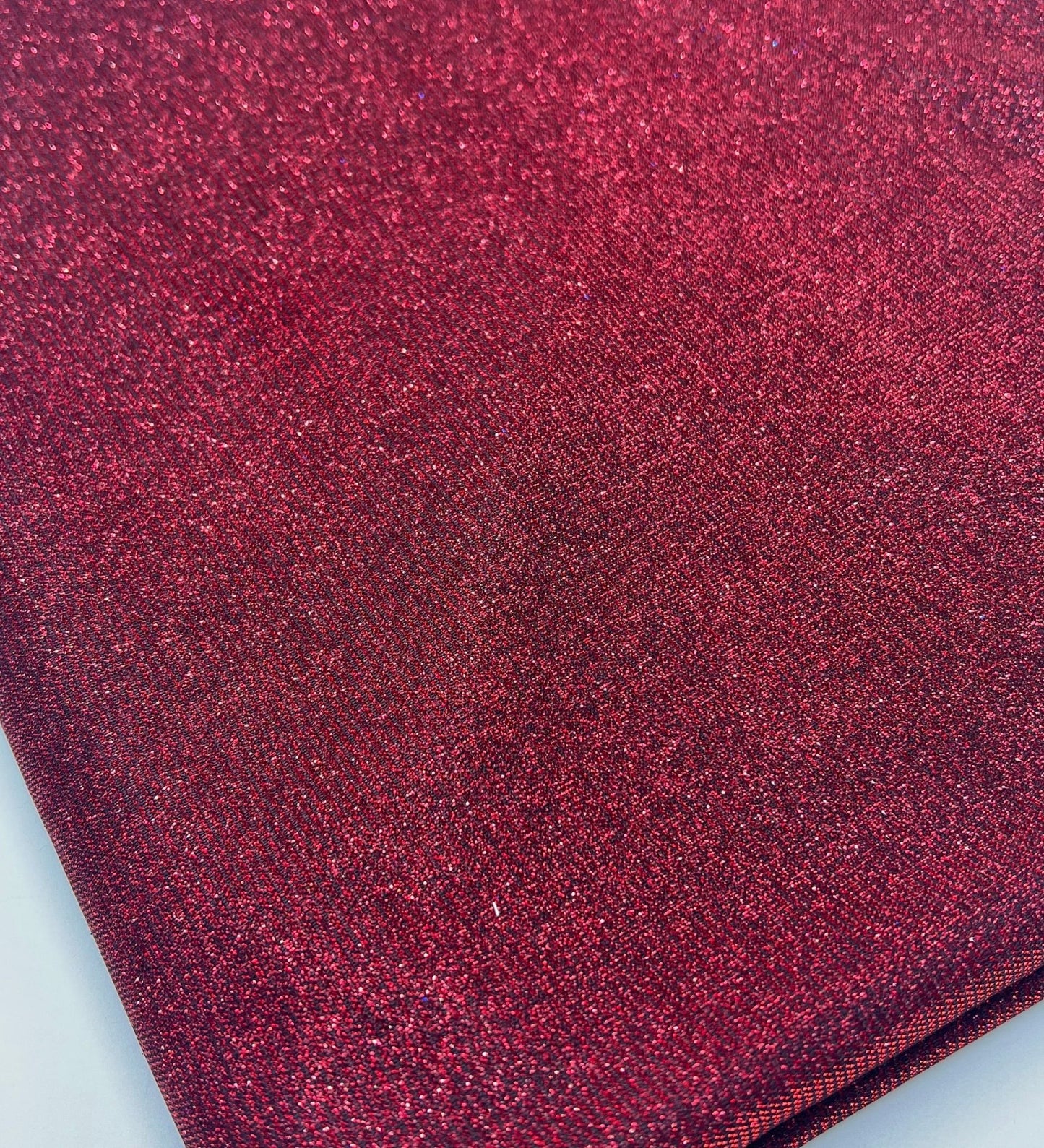 Black Red Glitter Detail Sparkle Metallic Stretch Knit Fabric - T9 Fabrics