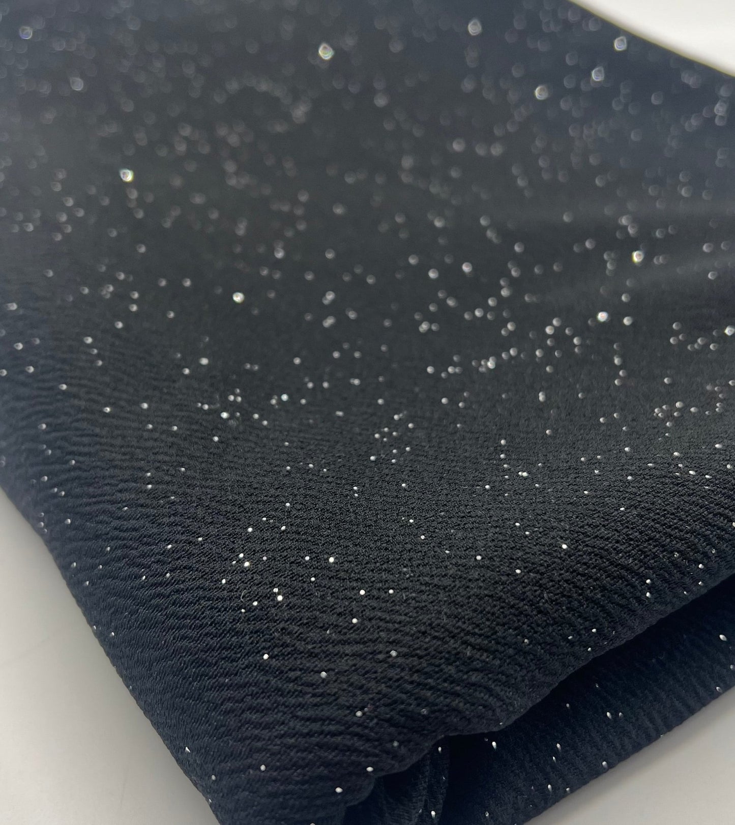 Black Sparkle Liverpool Bullet Stretch Fabric - T9 Fabrics