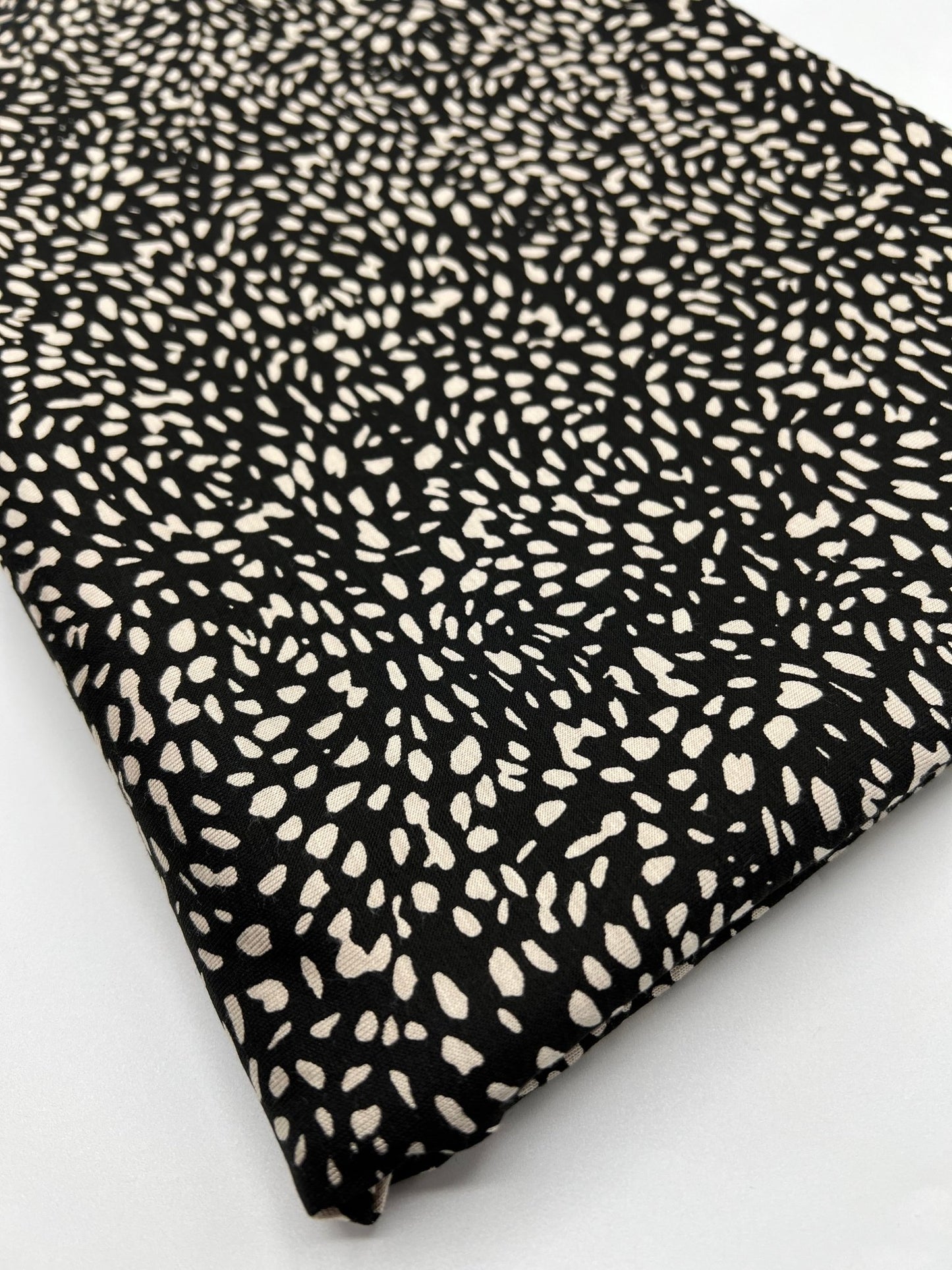 Black Stone Pebble Print Viscose Elastane 4 Way Stretch Fabric - T9 Fabrics