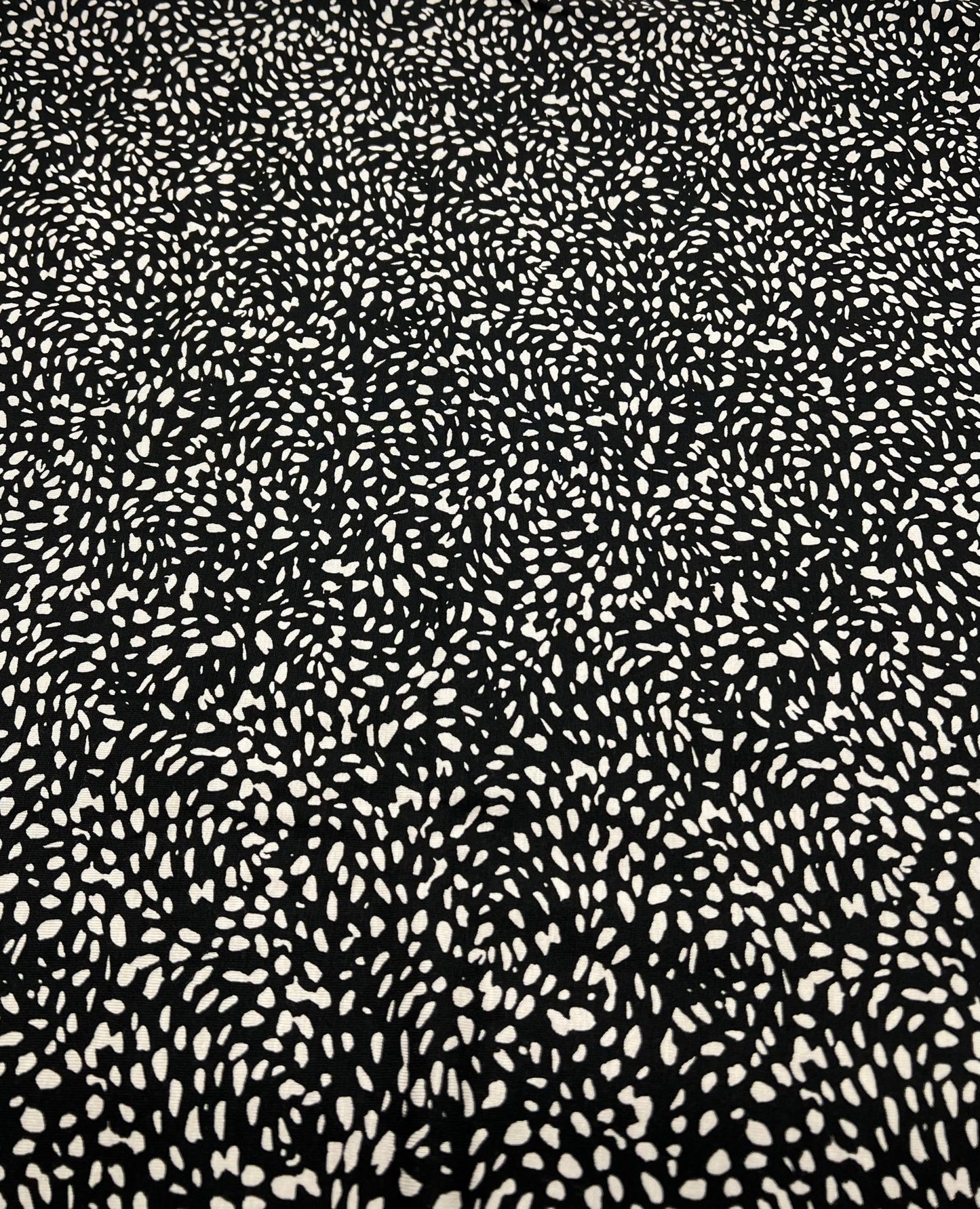 Black Stone Pebble Print Viscose Elastane 4 Way Stretch Fabric - T9 Fabrics