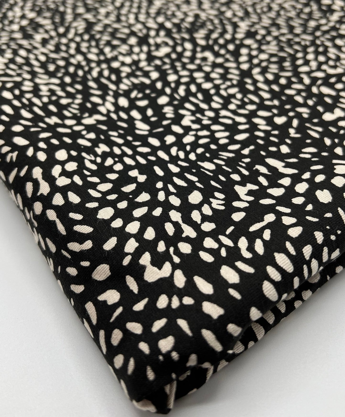 Black Stone Pebble Print Viscose Elastane 4 Way Stretch Fabric - T9 Fabrics