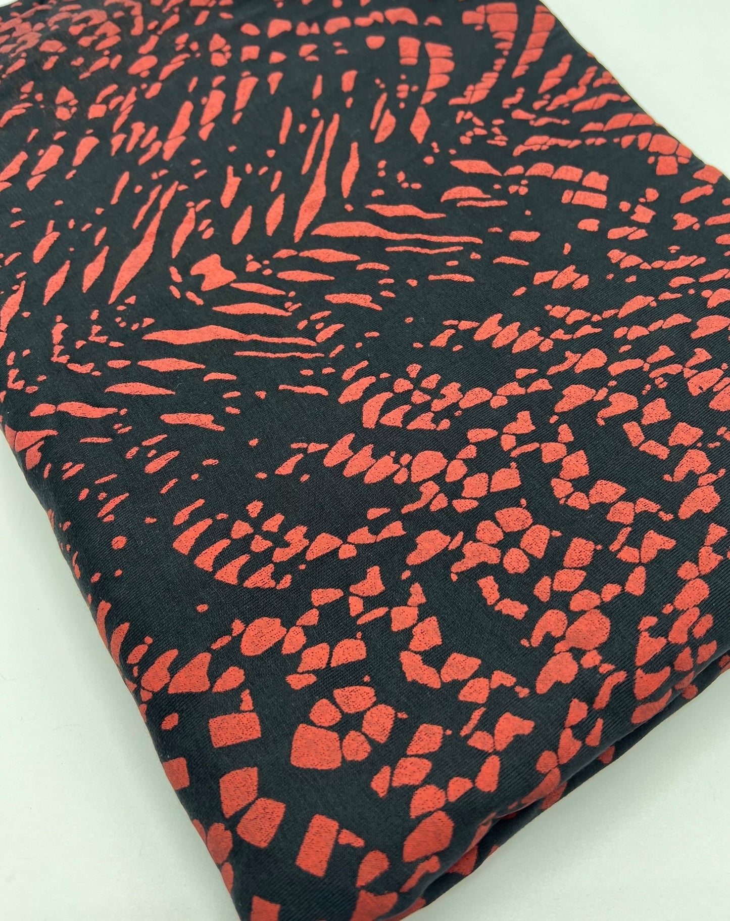 Black Terracotta Spot Mix Viscose Elastane 4 Way Stretch Fabric - T9 Fabrics