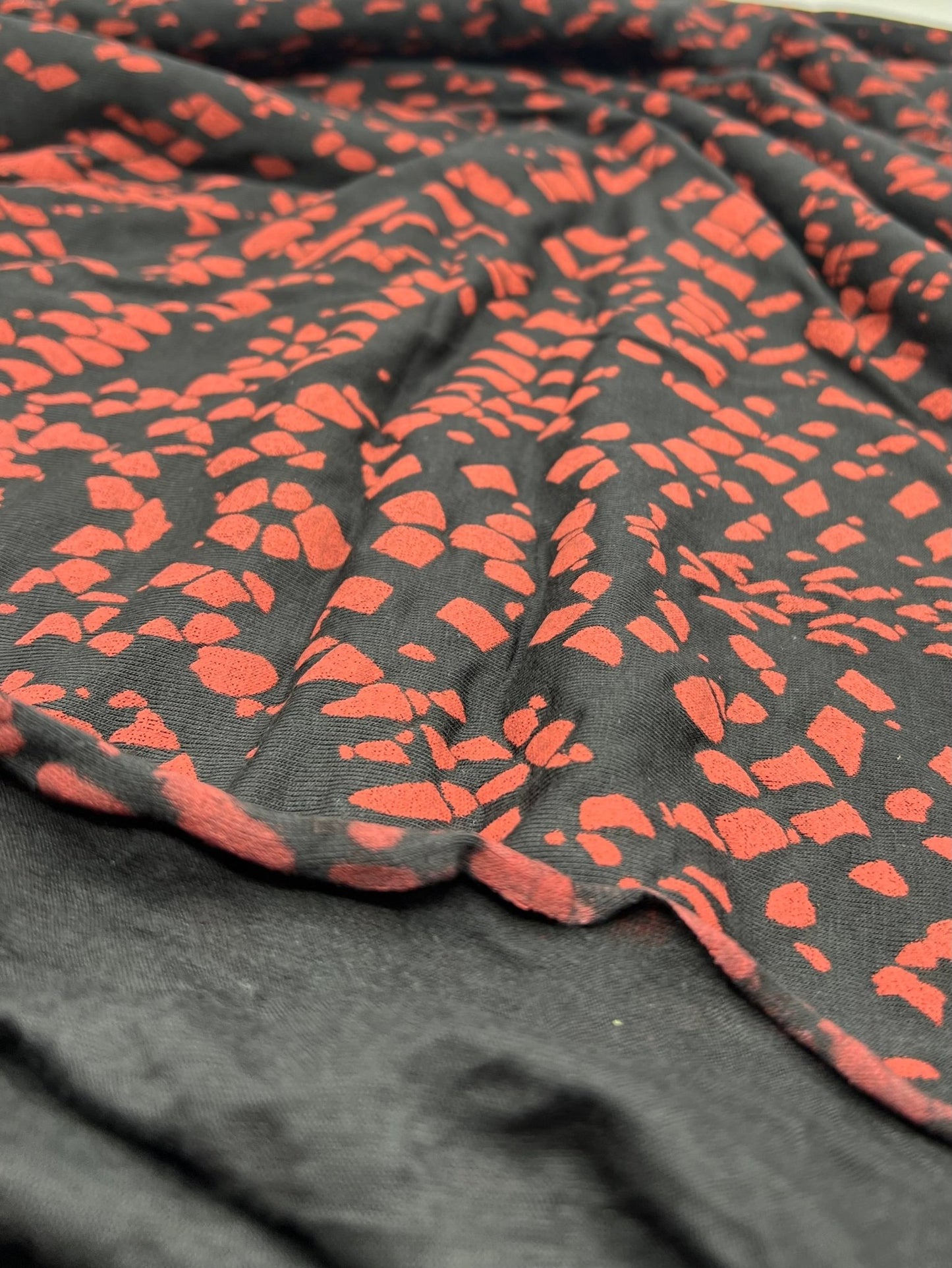Black Terracotta Spot Mix Viscose Elastane 4 Way Stretch Fabric - T9 Fabrics