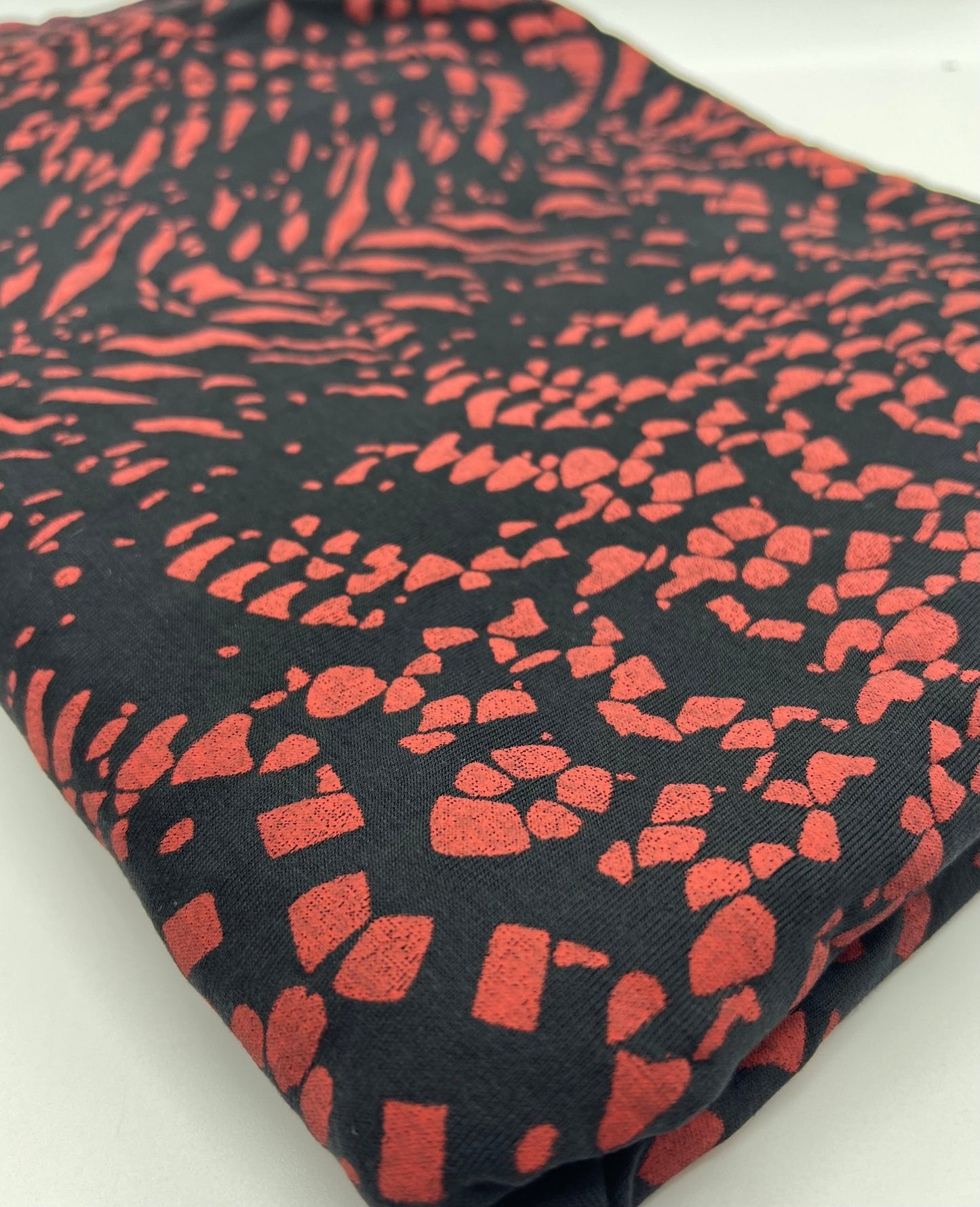 Black Terracotta Spot Mix Viscose Elastane 4 Way Stretch Fabric - T9 Fabrics