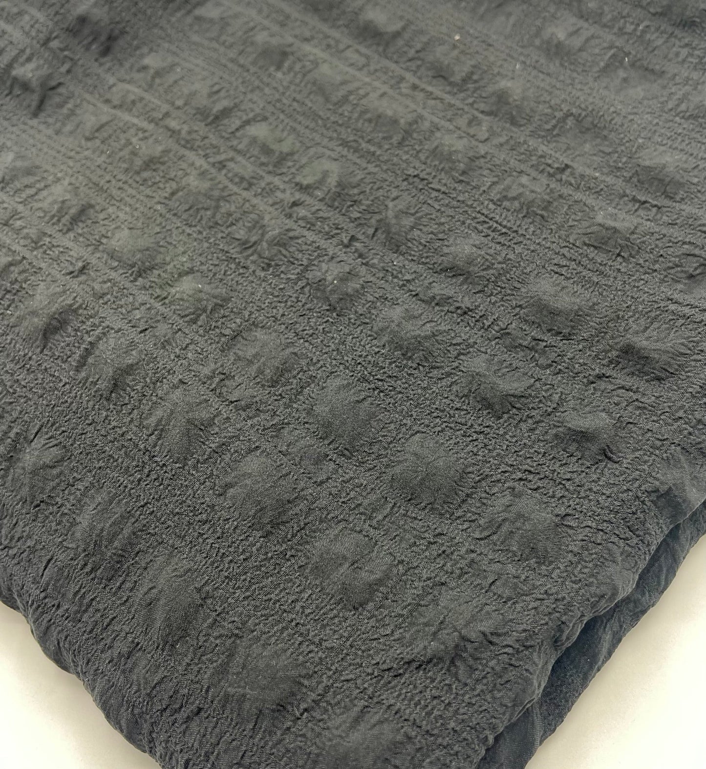 Black Textured Bubble Non Stretch Fabric - T9 Fabrics