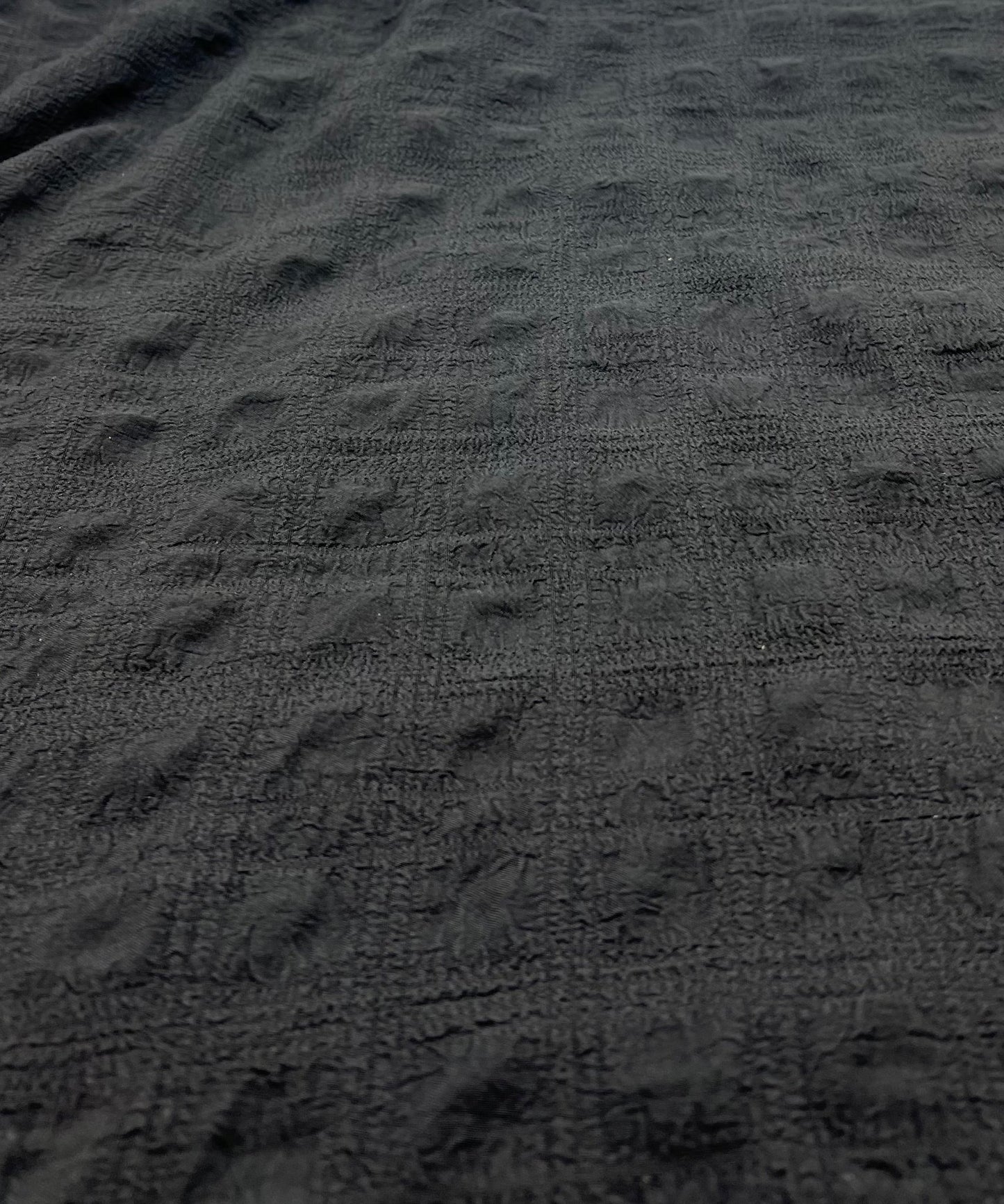 Black Textured Bubble Non Stretch Fabric - T9 Fabrics