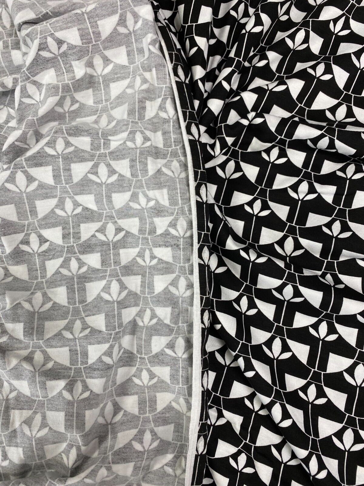 Black & White Geo Print Viscose Elastane Fabric - T9 Fabrics