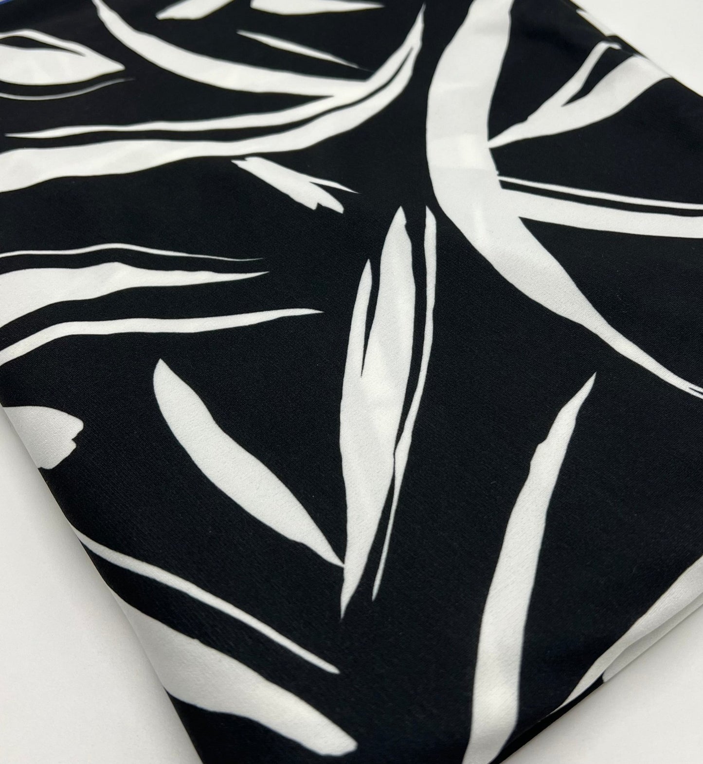 Black White Swirl Print ITY Fabric 2 Way Stretch - T9 Fabrics