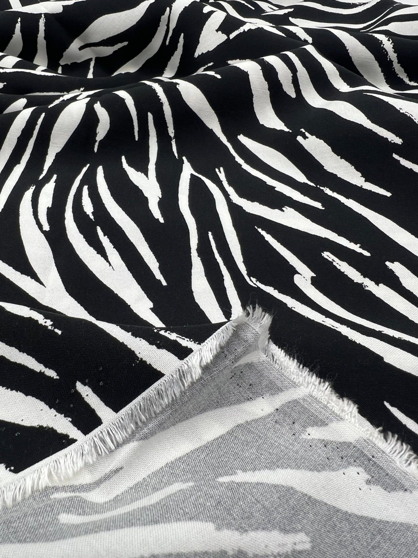 Black Zebra Non Stretch Woven Dress Craft Fabric - T9 Fabrics