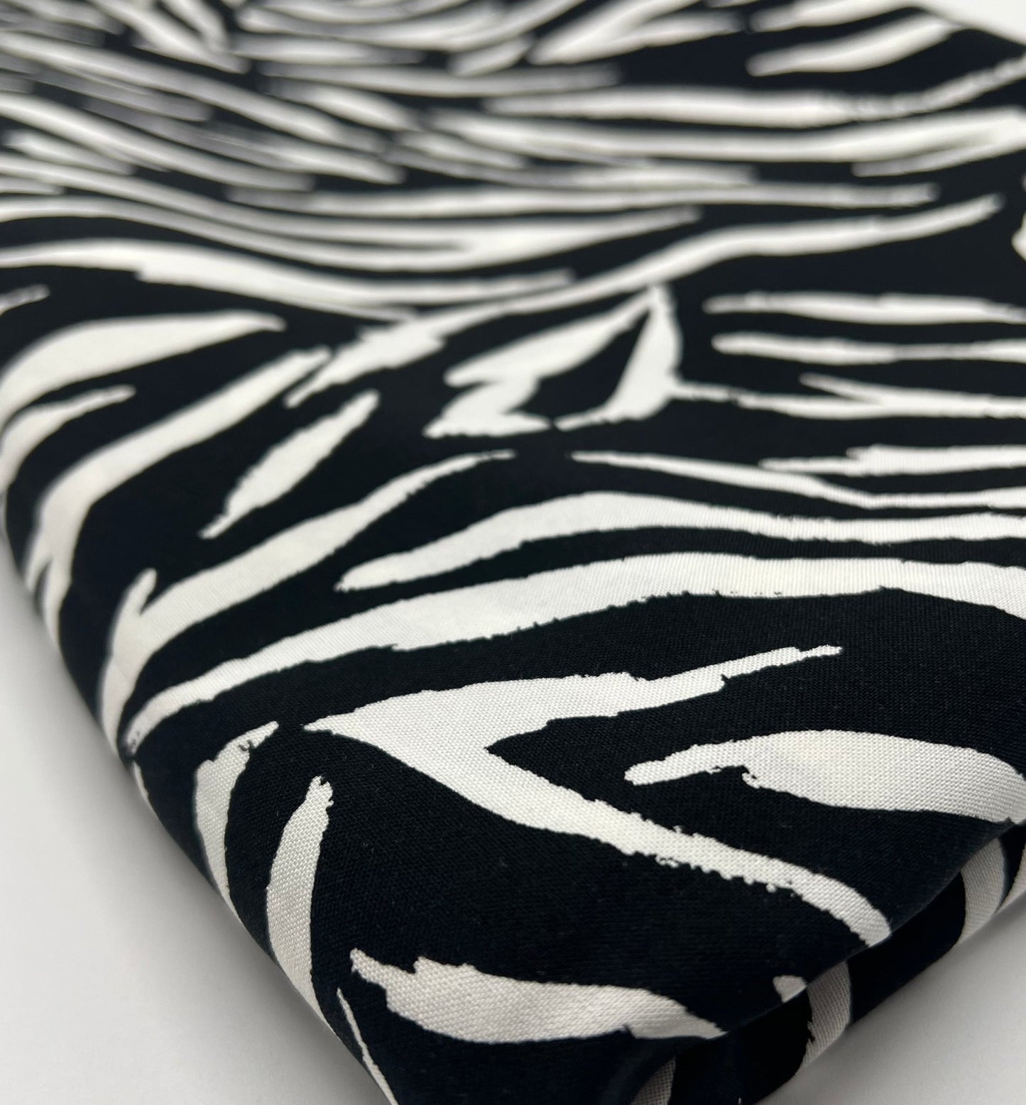 Black Zebra Non Stretch Woven Dress Craft Fabric - T9 Fabrics