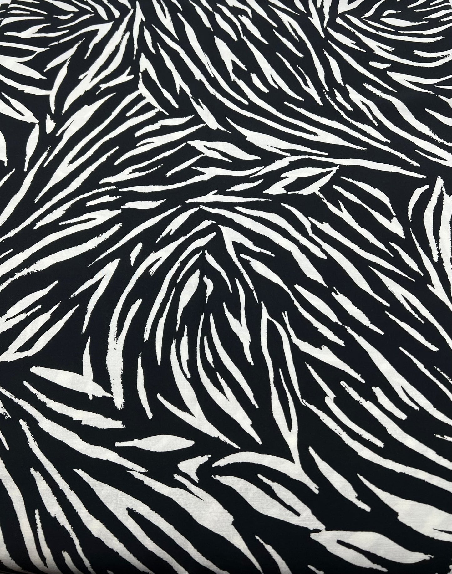 Black Zebra Non Stretch Woven Dress Craft Fabric - T9 Fabrics